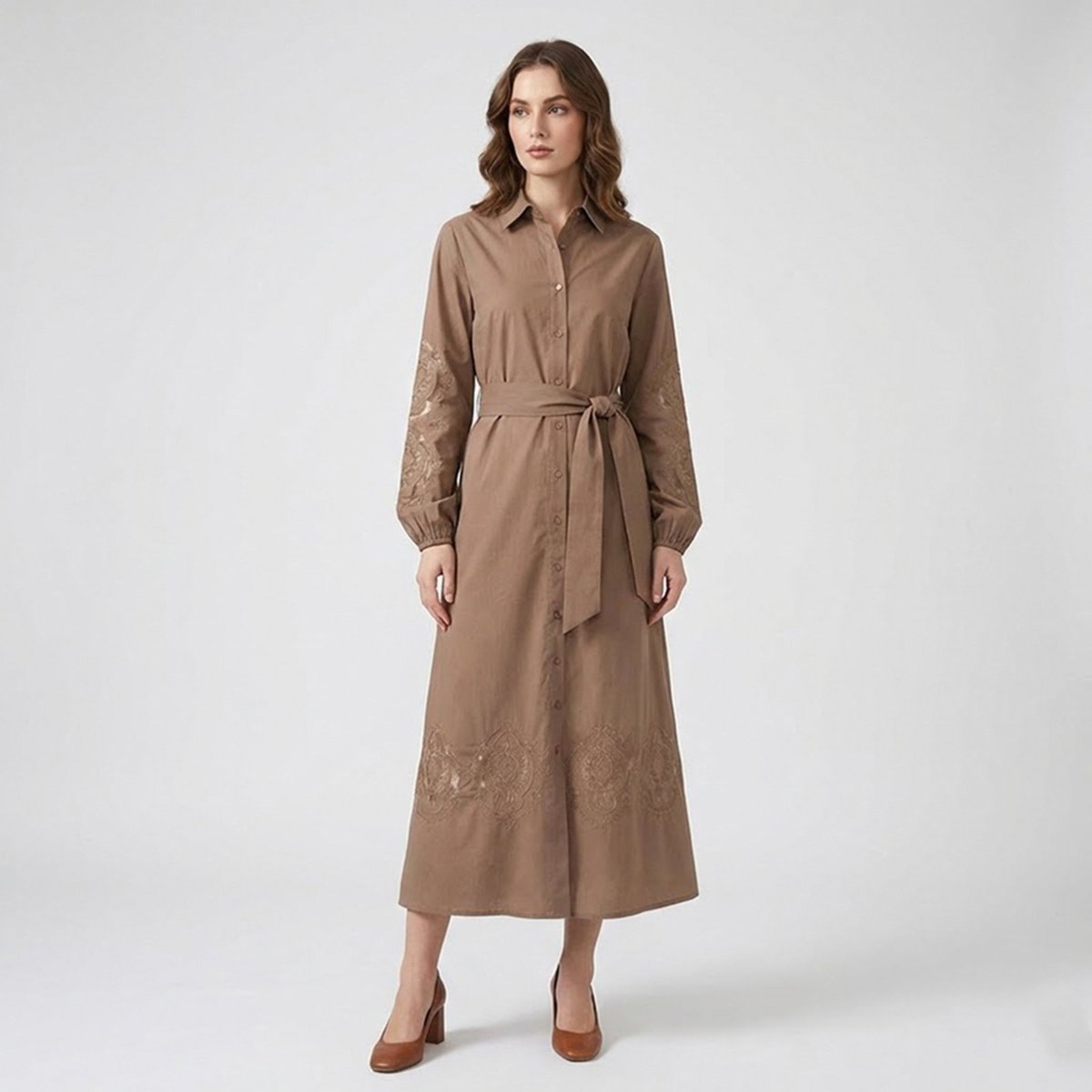 Imagem principal Vestido Chemise Dudalina Lucy Ou26 Feminino marrom Dudalina marrom