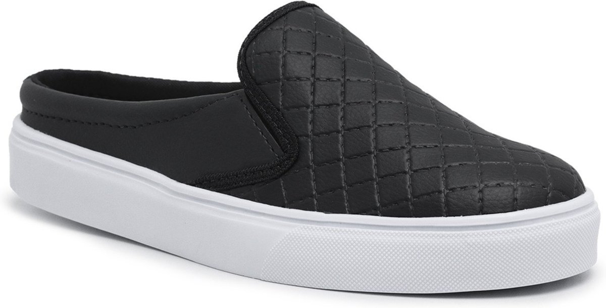 Imagem principal Mule Slip On Babuche Tênis Casual Feminino Solado Flat Emborrachado Confortável Prático Macio FRANCA GRIFFE preto FRANCA GRIFFE preto