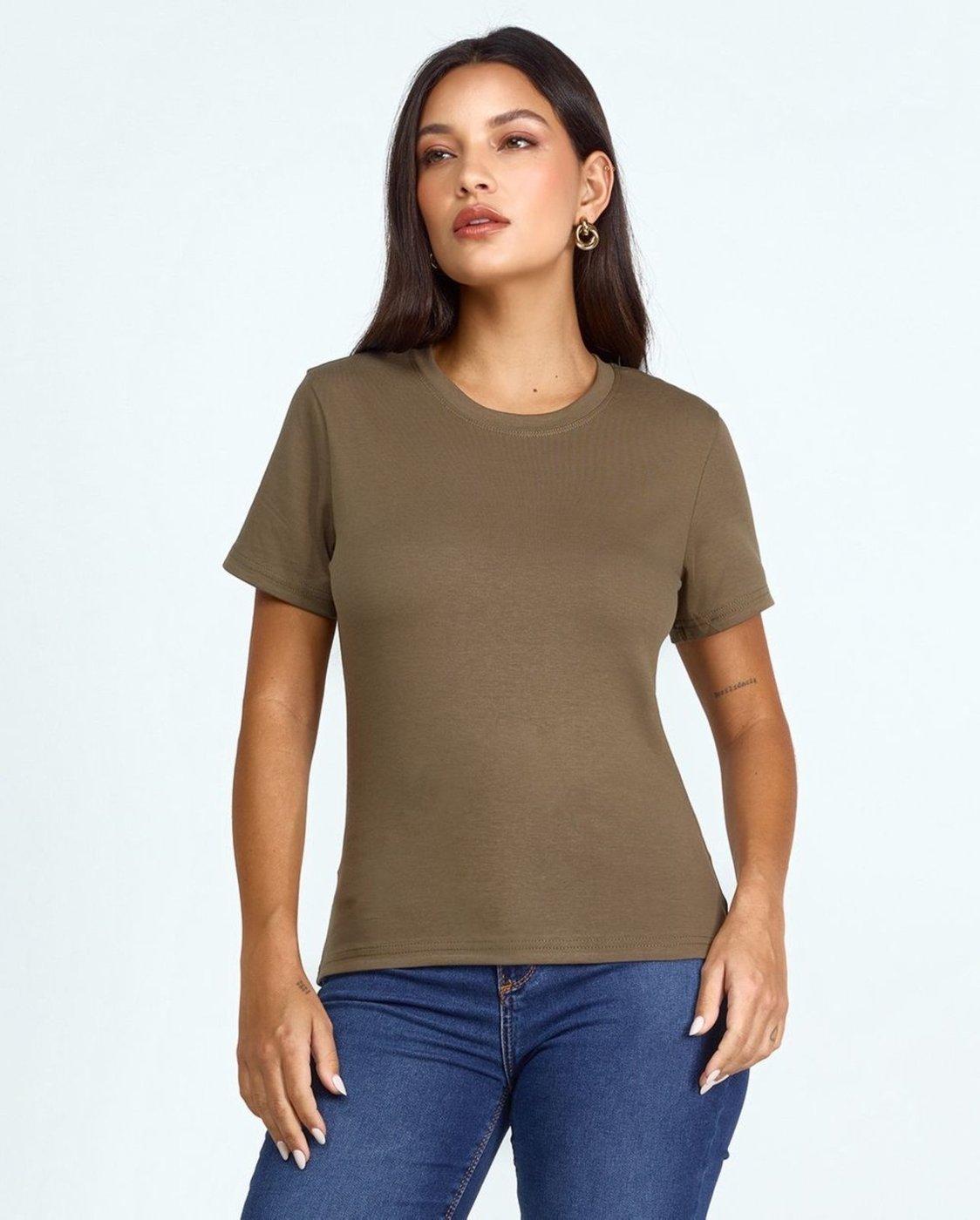 T- Shirt Decote Redondo Feminina Premium 90271