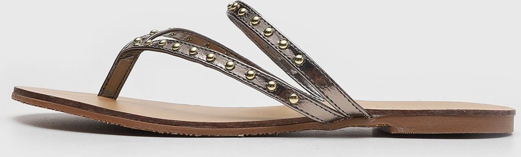 Rasteira Feminina Degalls Tiras com Tachas Metalizadas