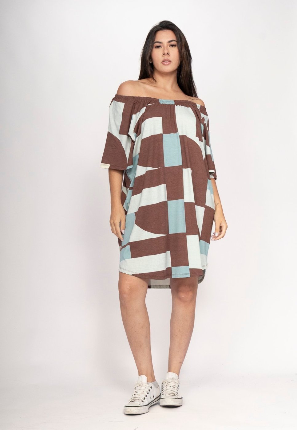 Vestido CabanaFree Curto Malha Ombro a Ombro Mullet Amplo Santa Rosa do Tocantins