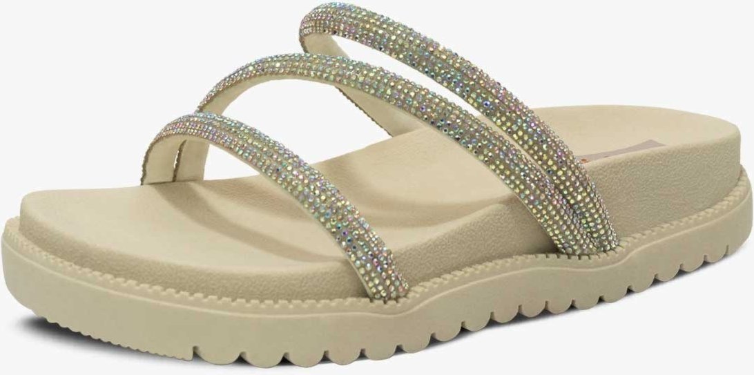 Imagem principal Infantil - Sandália Rasteira Feminina Pópidi Chinelo Papete Brilho Strass Off White off-white white Pópidí off-white white