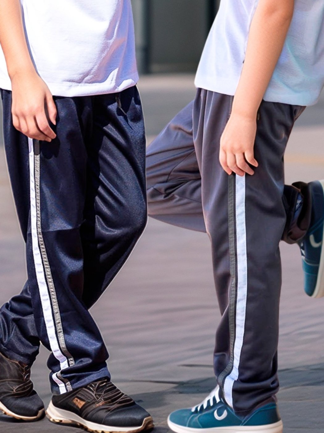 Infantil - KIT 2 Calça Menino Frent`s Tecido Helanca Flanelado Uniforme Escola Passeio