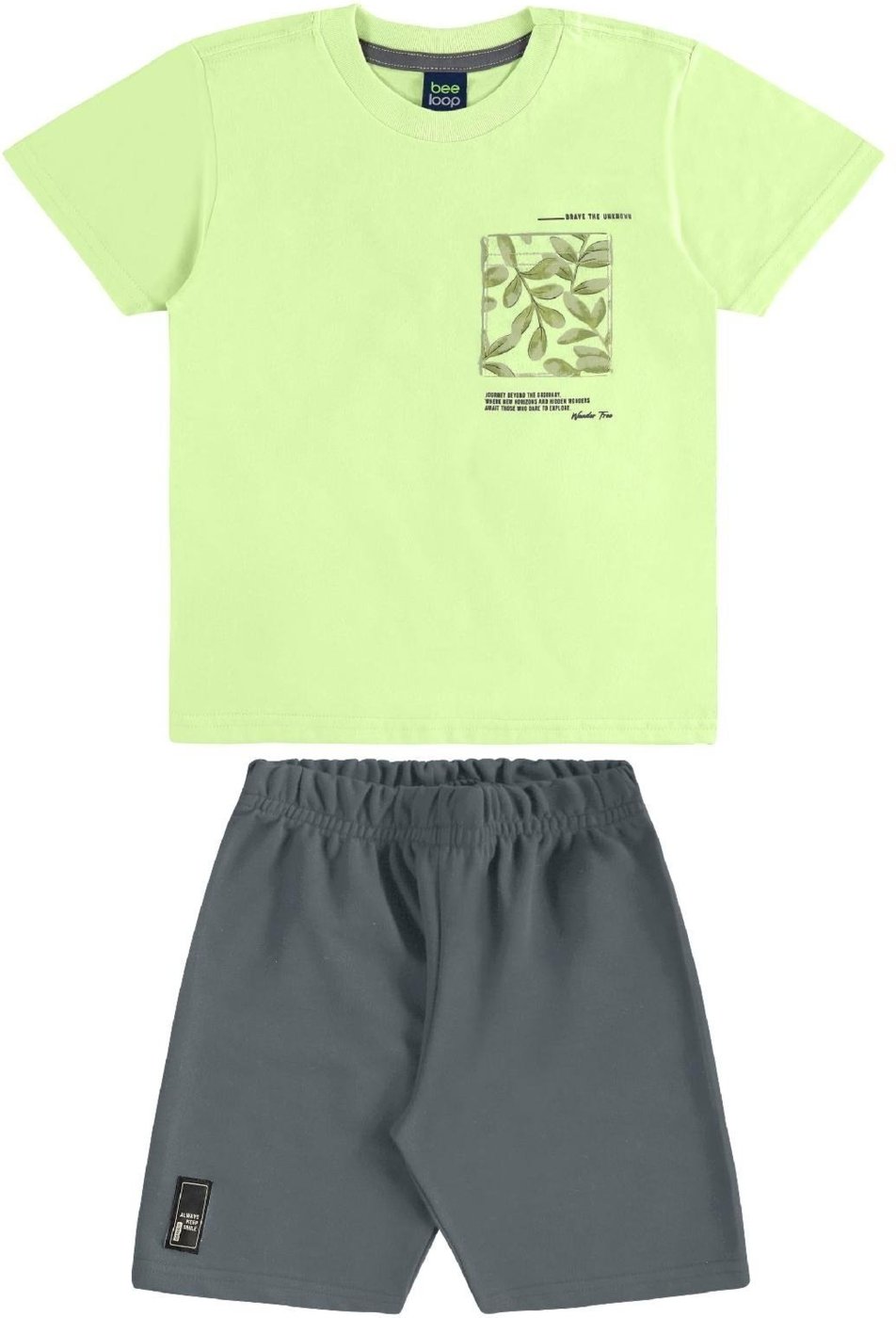 Imagem principal Infantil - Conjunto Camiseta Bolso Bermuda Bee Loop bege Bee Loop bege