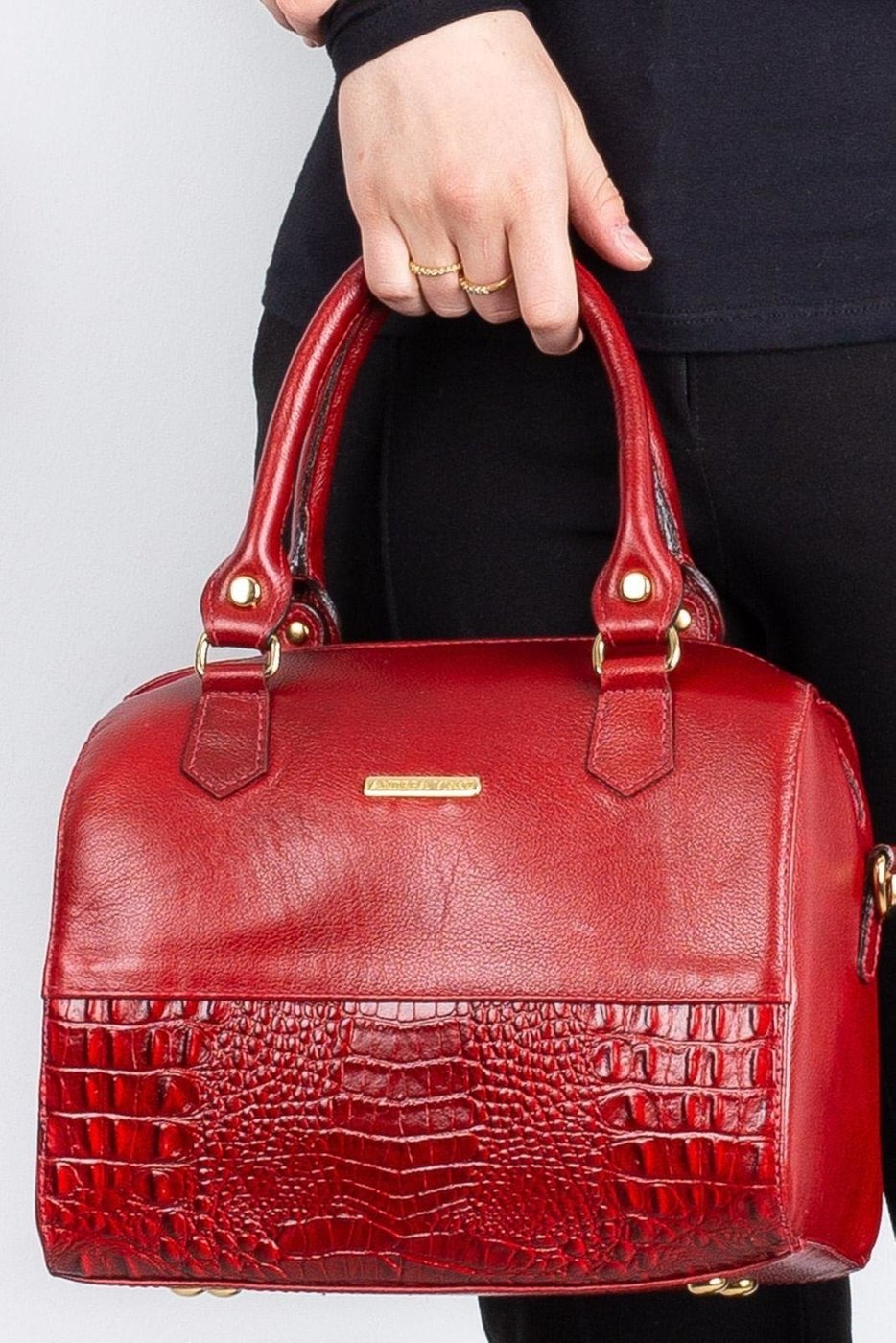 Imagem principal Bolsa baú de mão em couro liso Sthefani Andrea Vinci vermelho Andrea Vinci vermelho