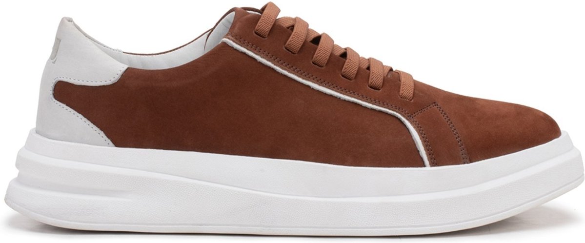 Tênis Masculino Shalom Casual em Couro Terracota