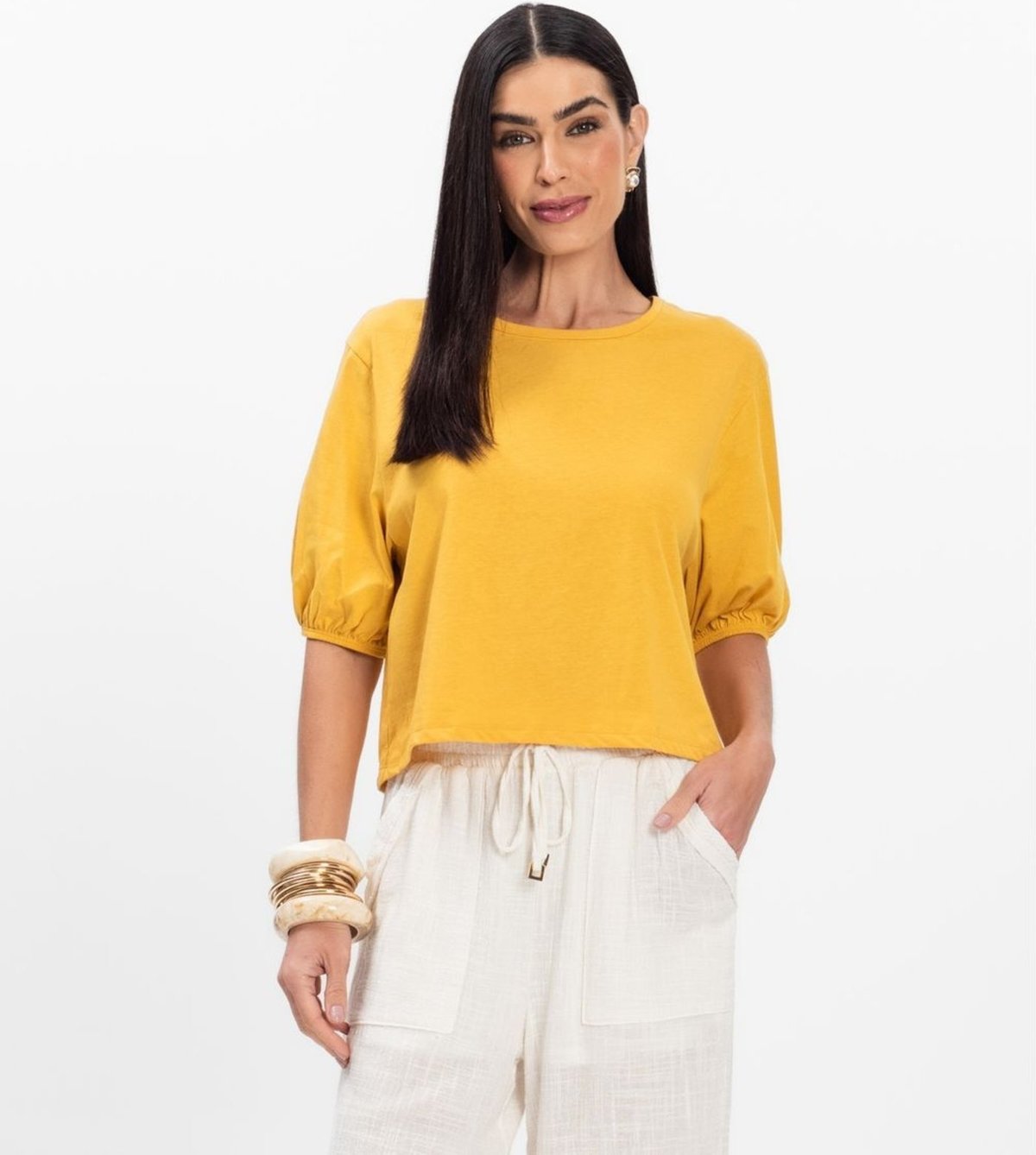 Imagem principal Blusa Manga Camponesa Feminina Rovitex azul Rovitex azul