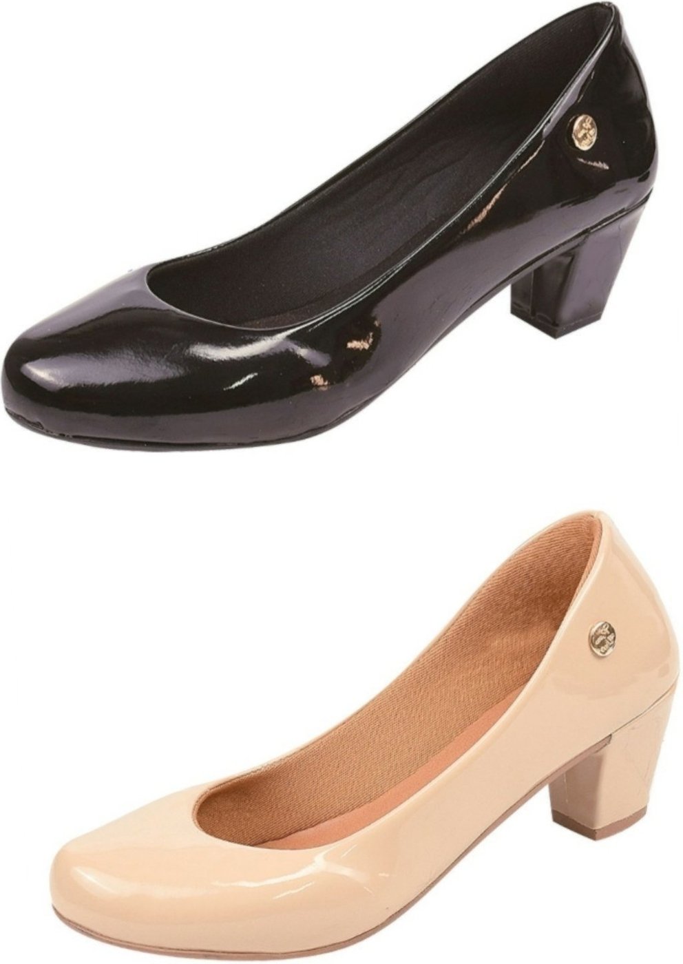 Kit 02 Pares Scarpin Donna Santa Bico Redondo Marfim