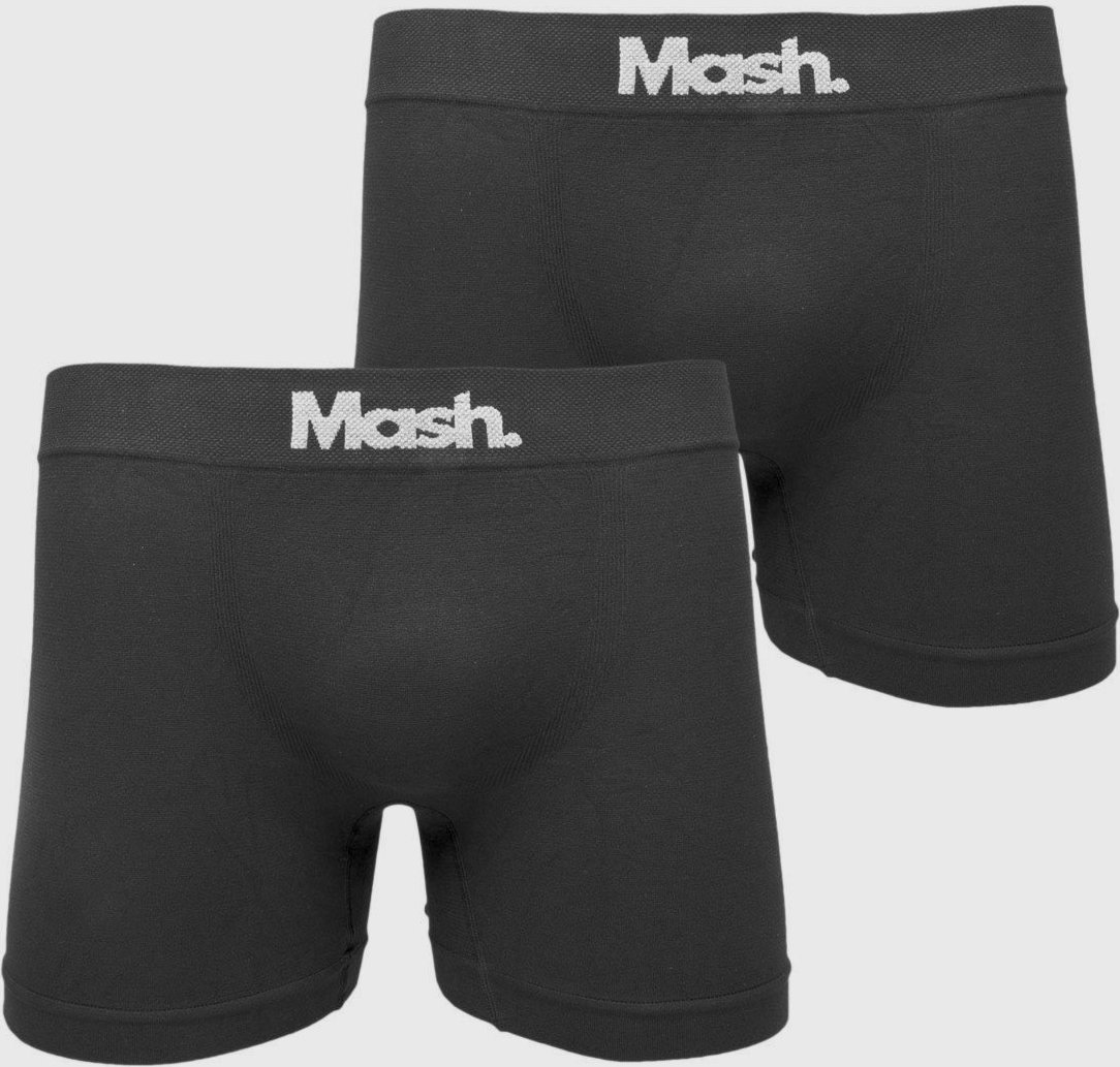 Imagem principal Kit 2pçs Cueca MASH Boxer Sem Costura Logo Preta preto MASH preto