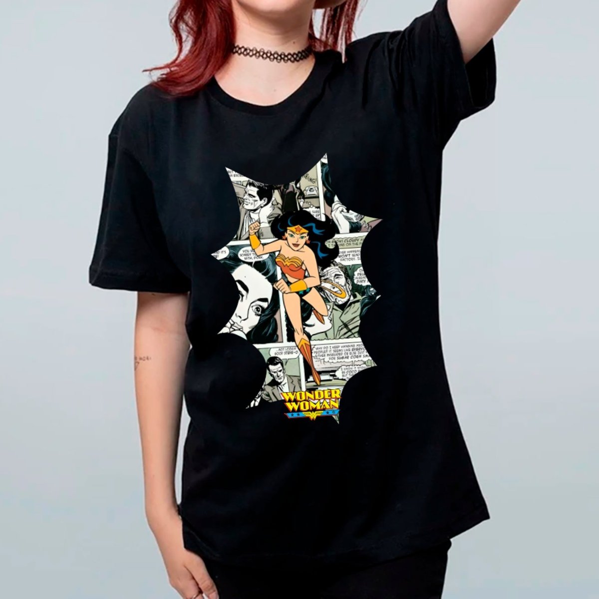 Imagem principal Camiseta Ousy Oversized Heroína Ícone Feminino Quadrinhos Moda Urbana Unissex marrom ousy marrom