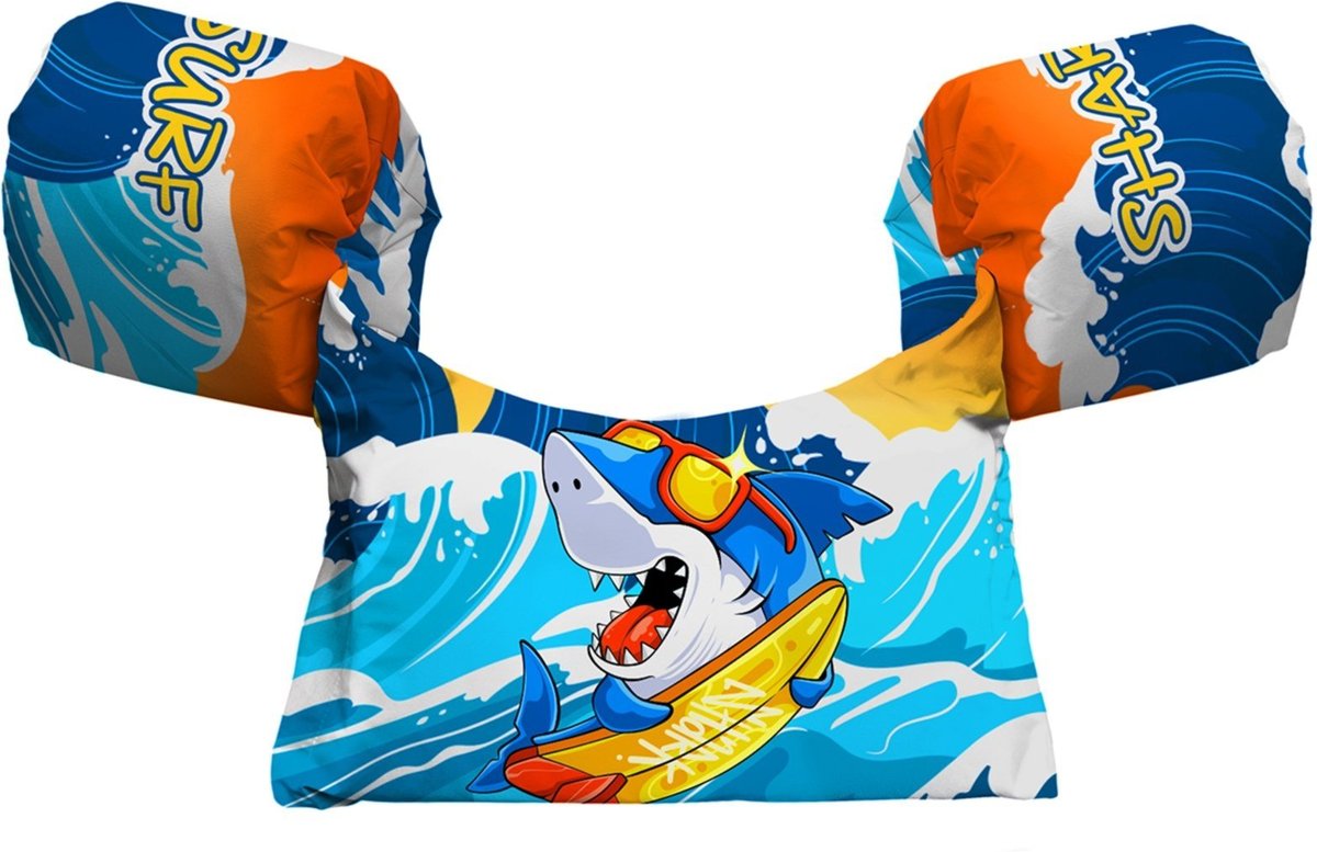 Colete Salva-Vidas Boia s Piscina Praia Estampa Tubarões Shark