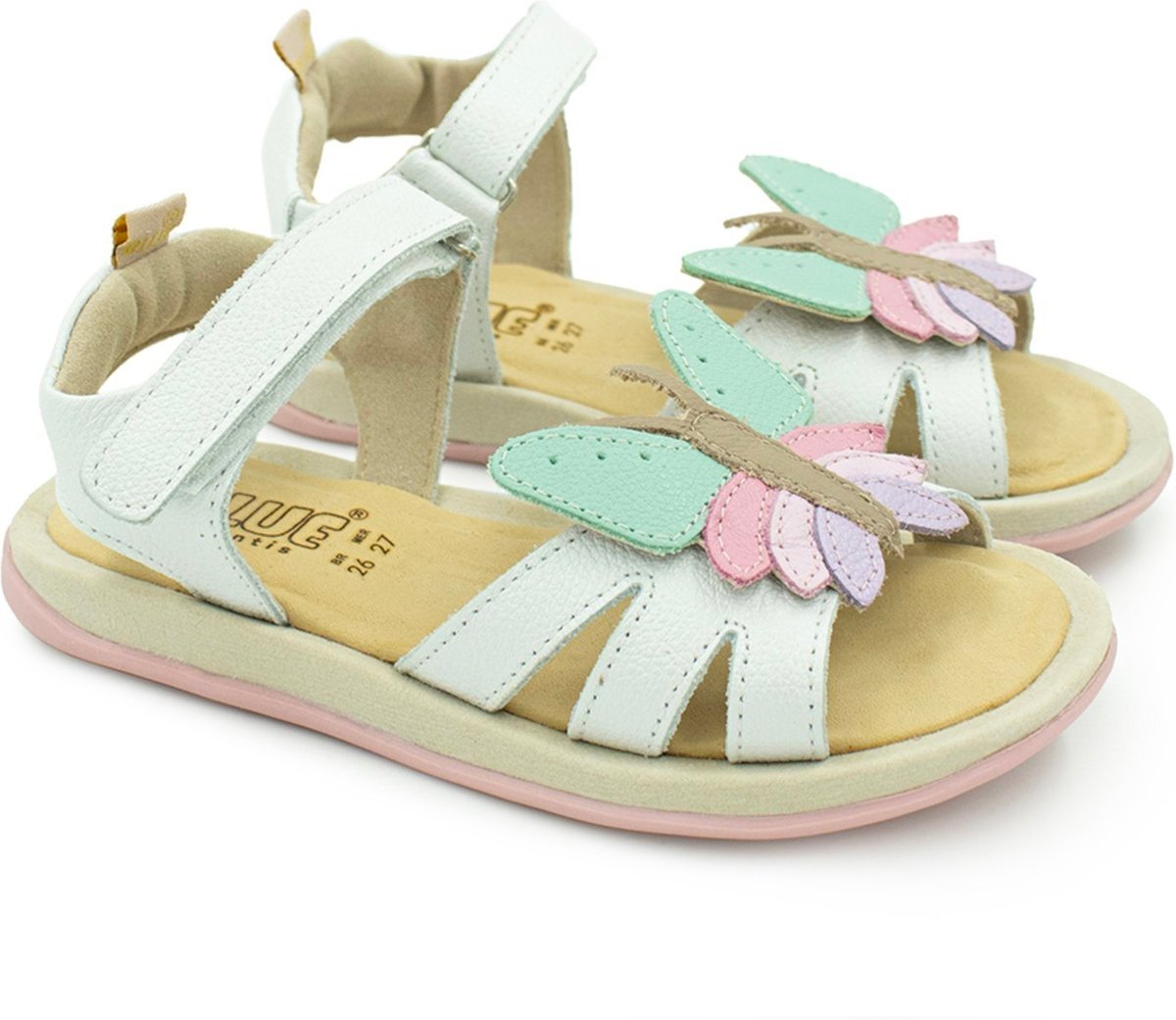 Infantil - Sandalia Menina Blue Safira Couro Perola