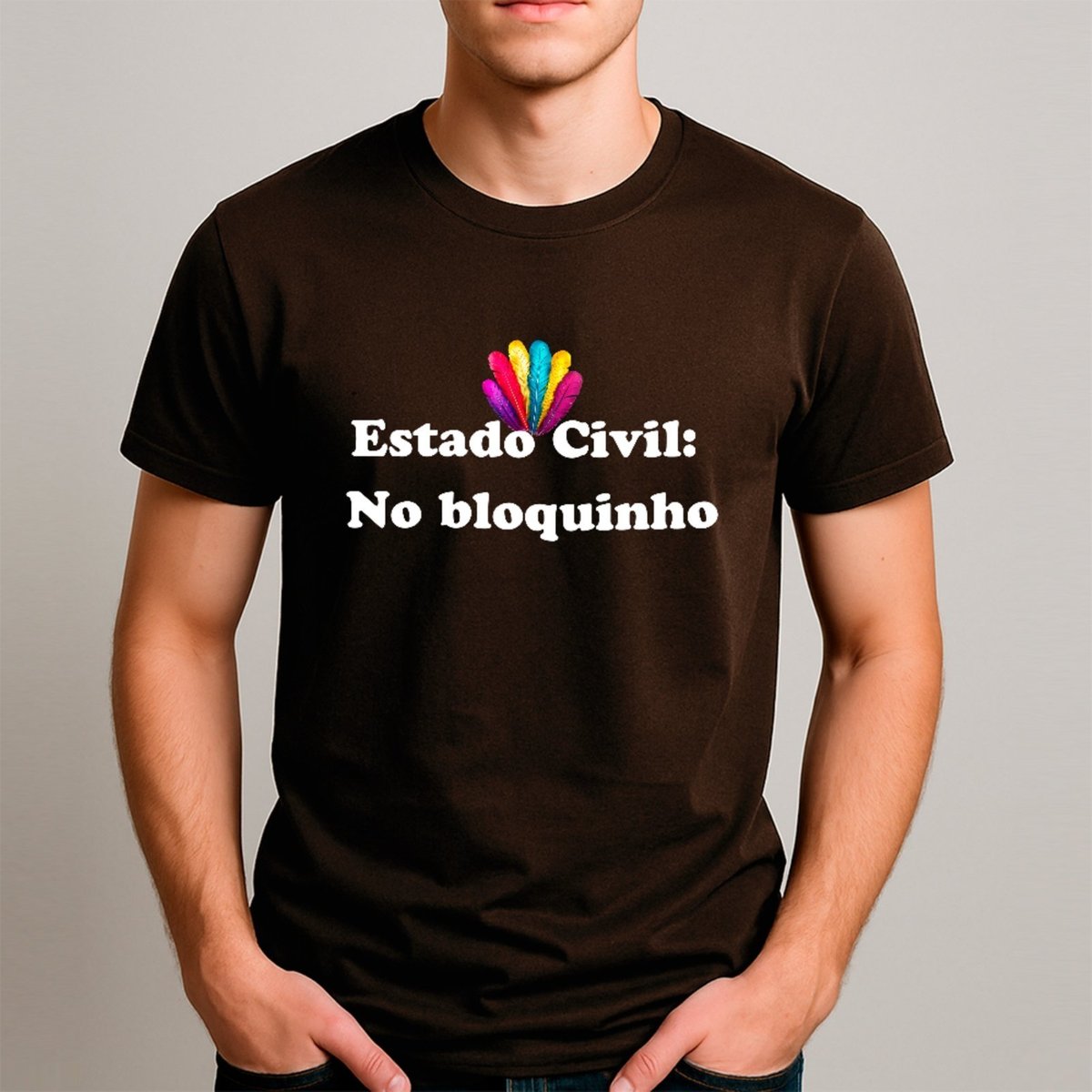 Imagem principal Camiseta Ousy Básica Estado Civil No Bloquinho Humor Carnaval Unissex branco ousy branco