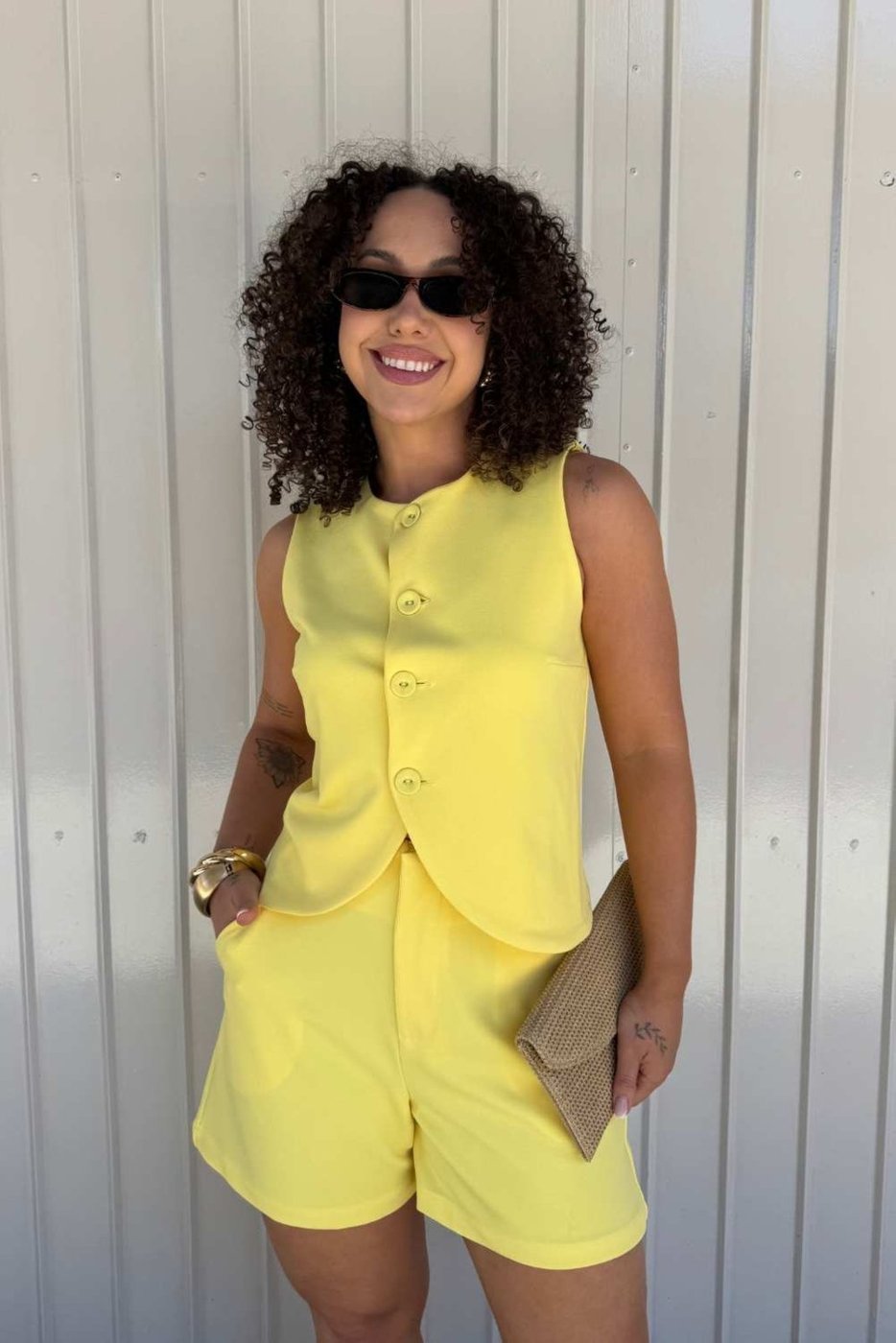 Imagem principal Short Vanibele Malha azul/listra azul Vanibele azul/listra azul