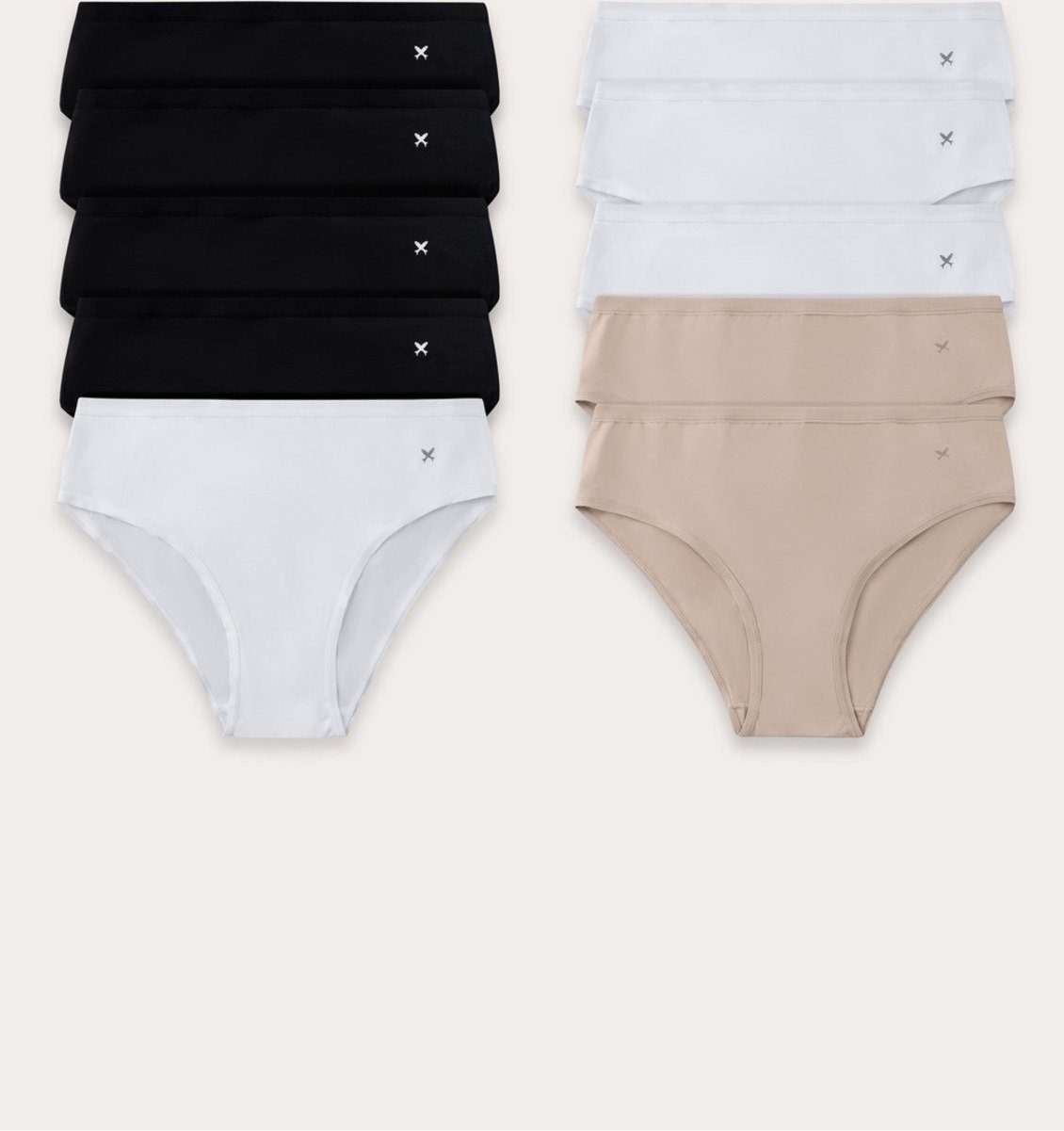 Imagem principal Kit Com 10 Calcinhas Básicas Caleçon Em Algodão Com Elastano Hering HERING INTIMATES cinza HERING INTIMATES cinza