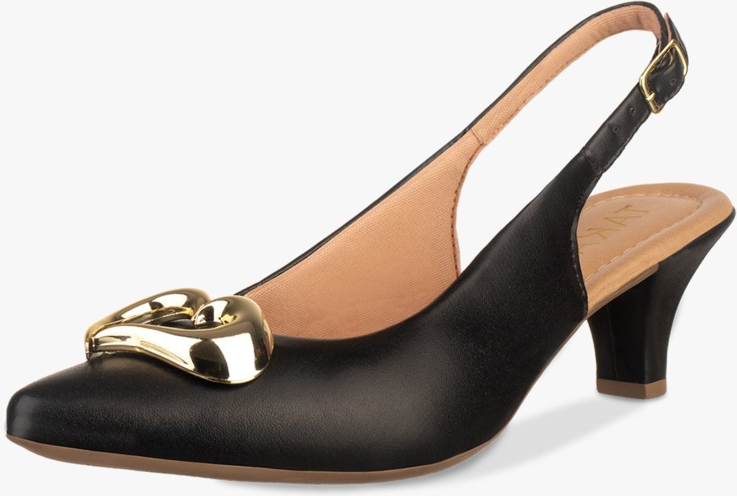 Imagem principal Scarpin Feminino Slingback Salto Fino Baixo Bico Fino Coração TAKATA BY RAFAEL TAKATA preto TAKATA BY RAFAEL TAKATA preto