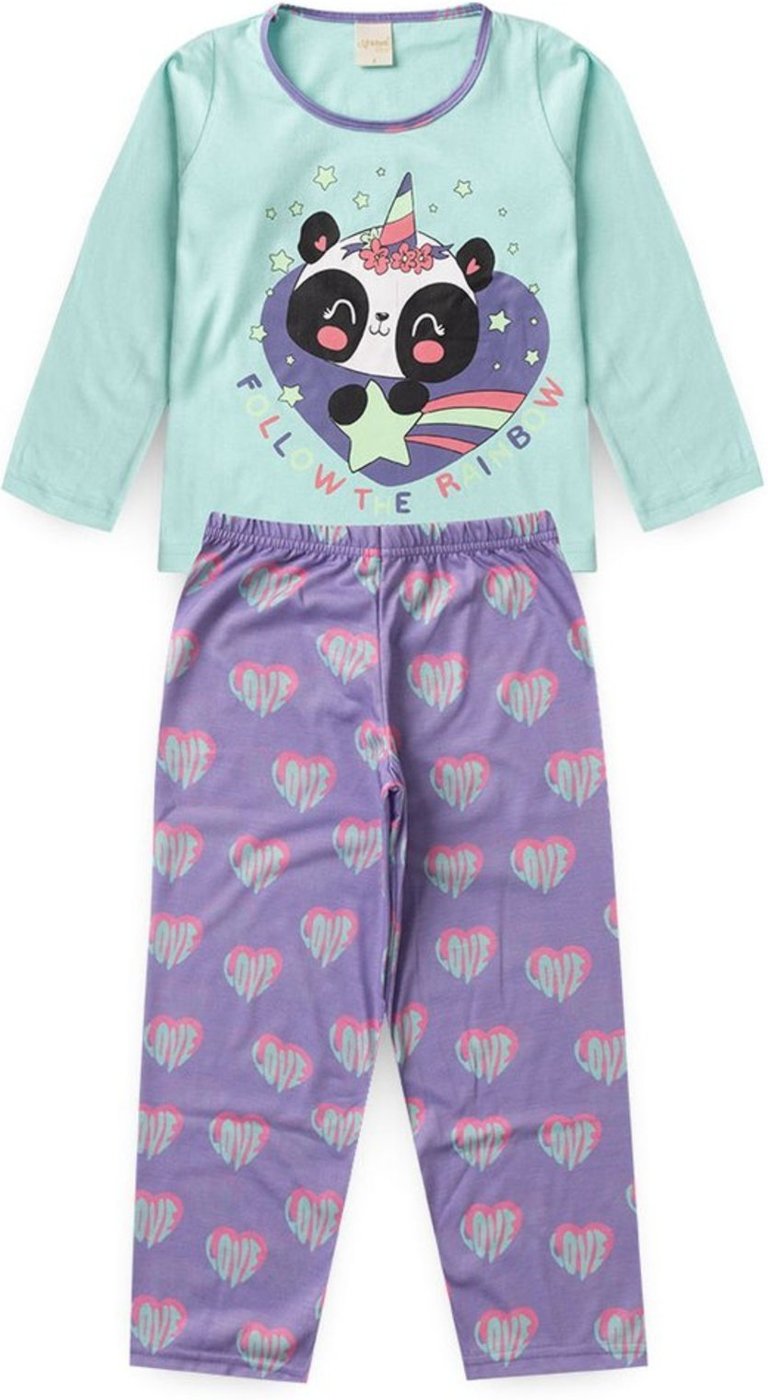 Imagem principal Pijama Menina Longo Brilha no Escuro Molekada rosa Molekada rosa