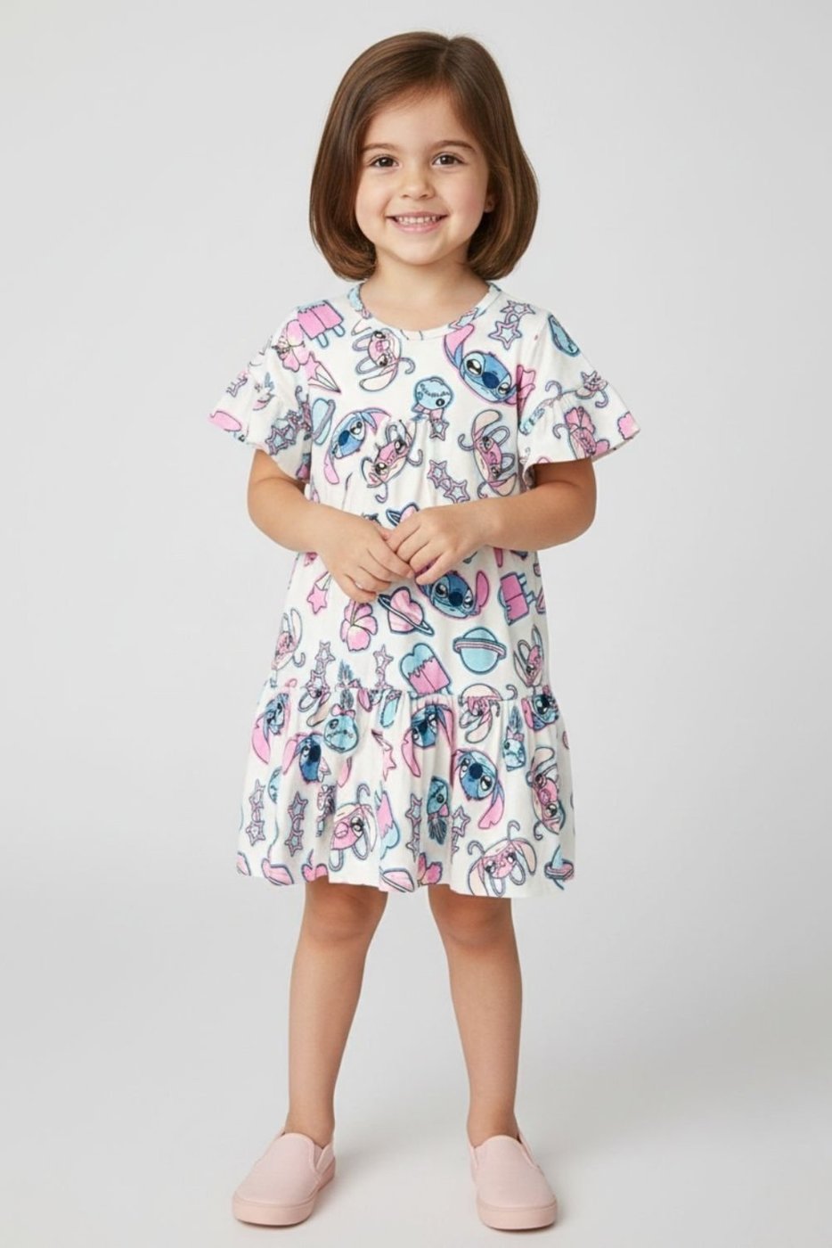 Imagem principal Infantil - Vestido Disney Feminino Stich Off White off-white white Disney off-white white