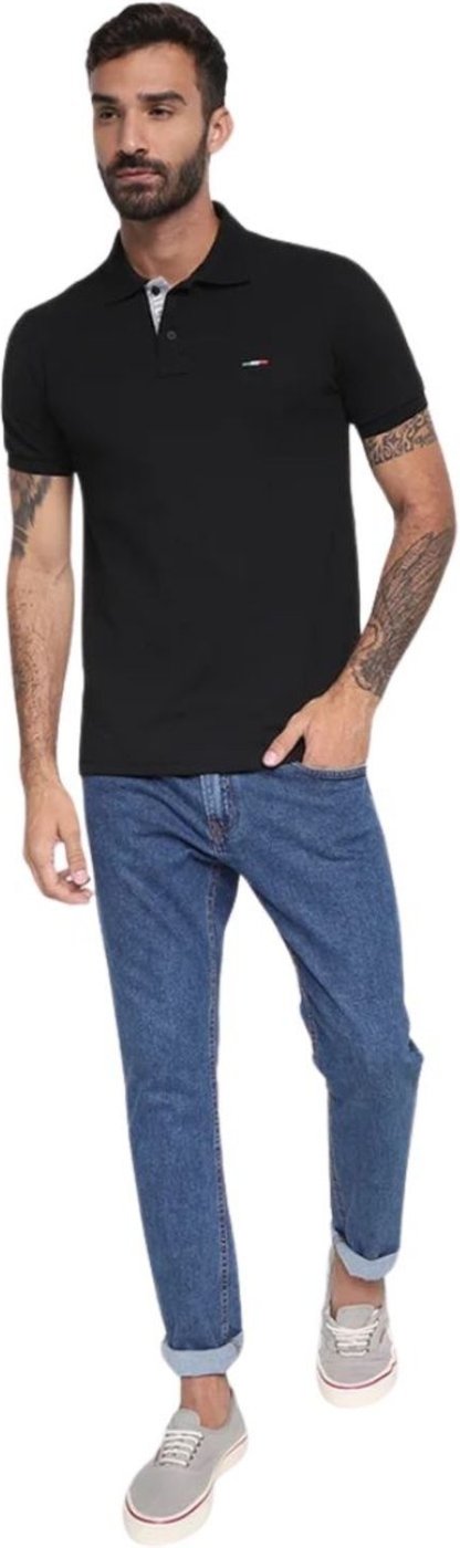 Imagem principal Camisa Polo FMF Masculina Básica Industrie Piquet no Estilo Tommy Bordado Itália preto FMF preto