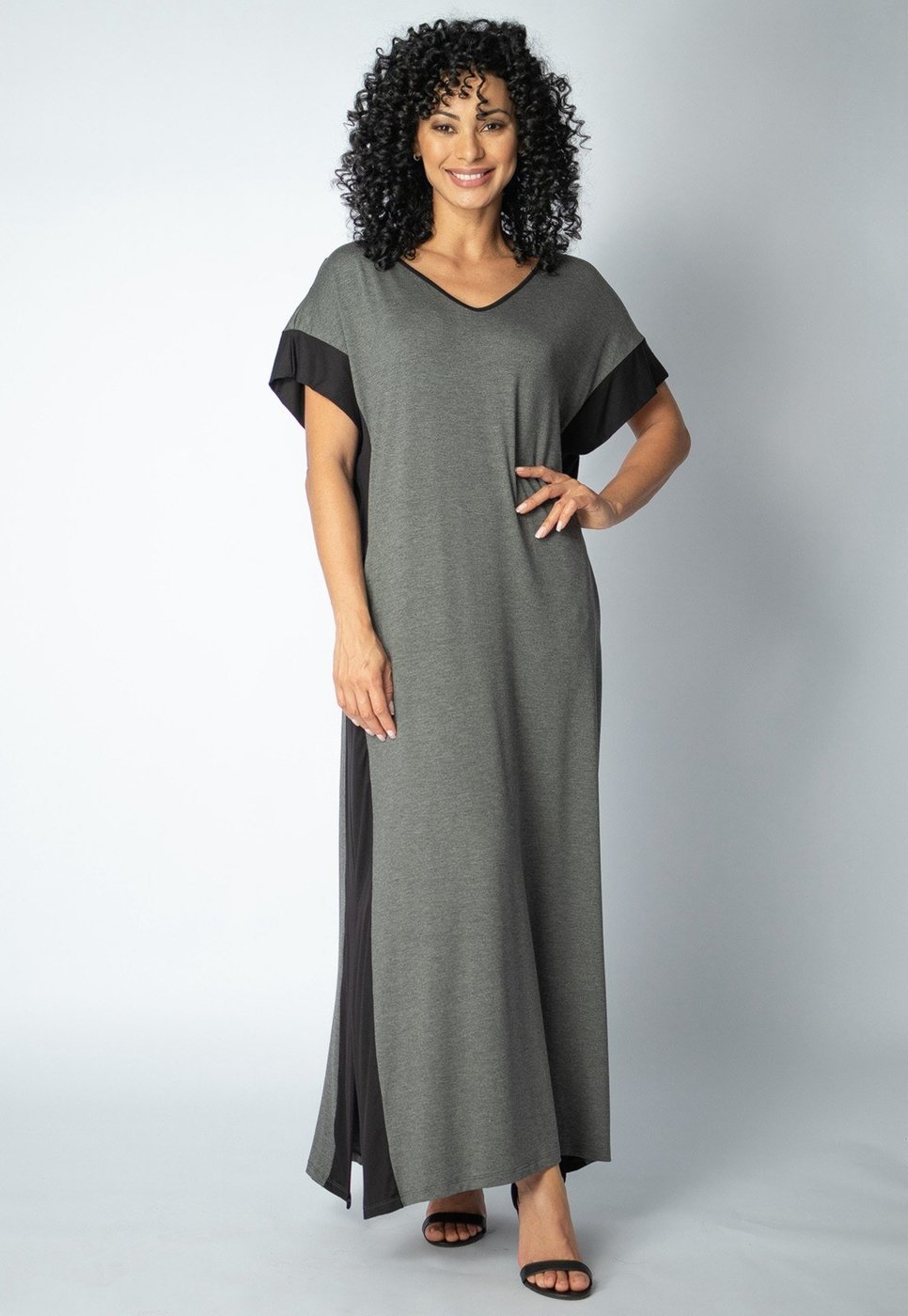 Vestido Bicolor Nheengatu Malha Amazonia Vital Mescla e