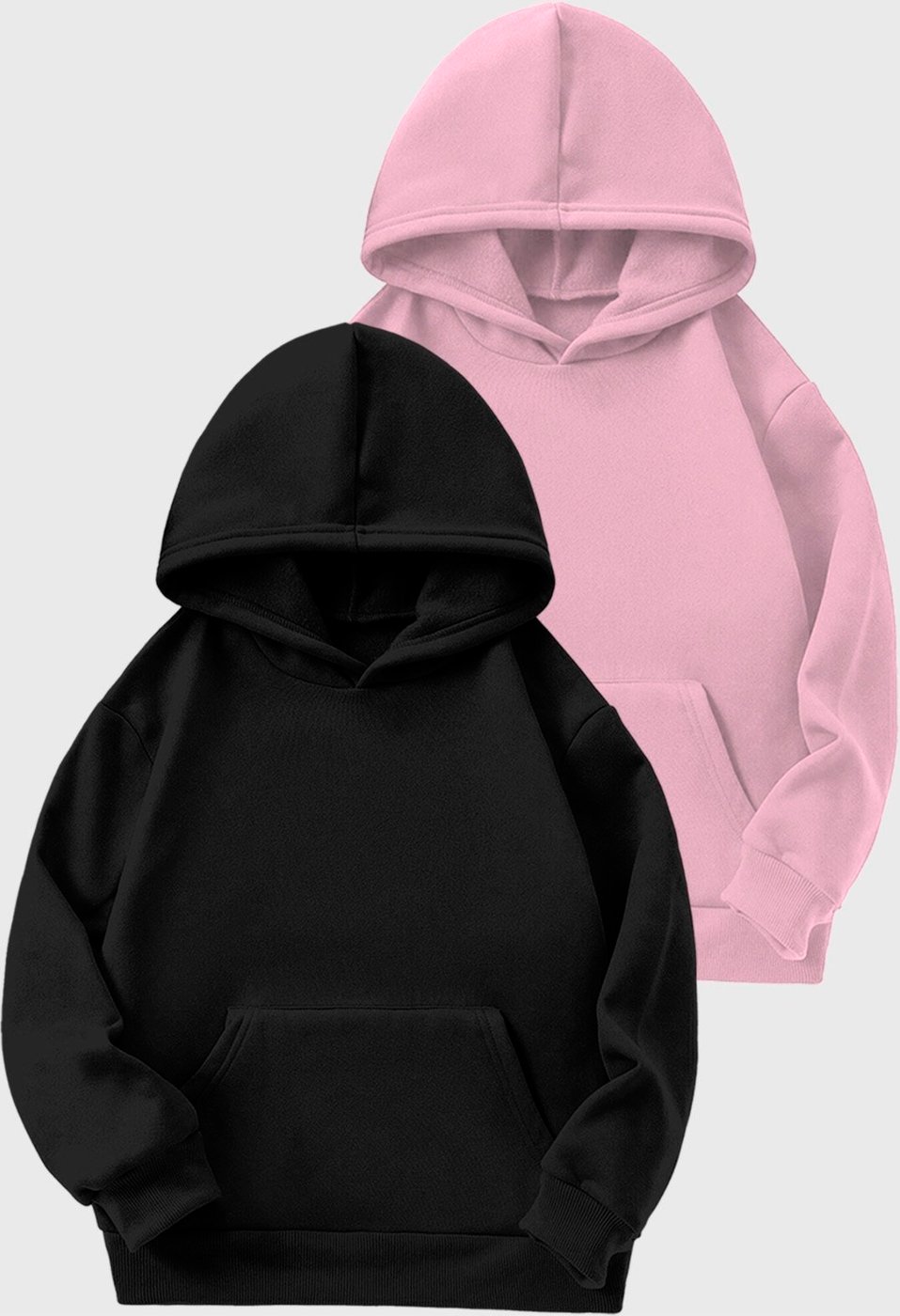 Imagem principal Infantil - Kit 2 Moletom Canguru Menino com Capuz Benellys e Rosa preto/rosa rosa Benellys preto/rosa rosa