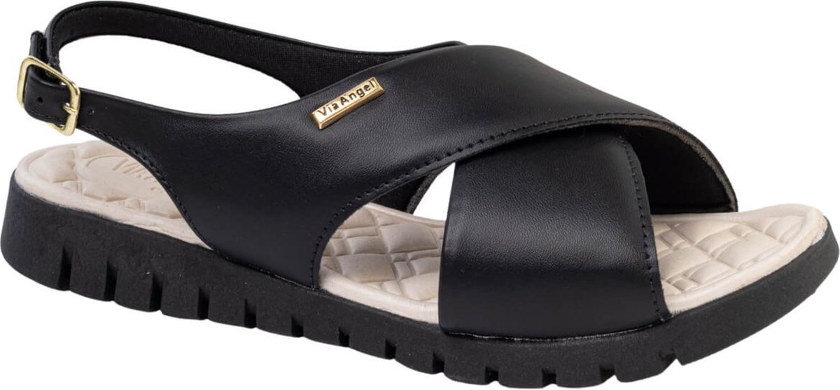 Sandália Feminina Ortopédica Via Angel Tratorada de X Confortável Versátil Estilosa 76.05