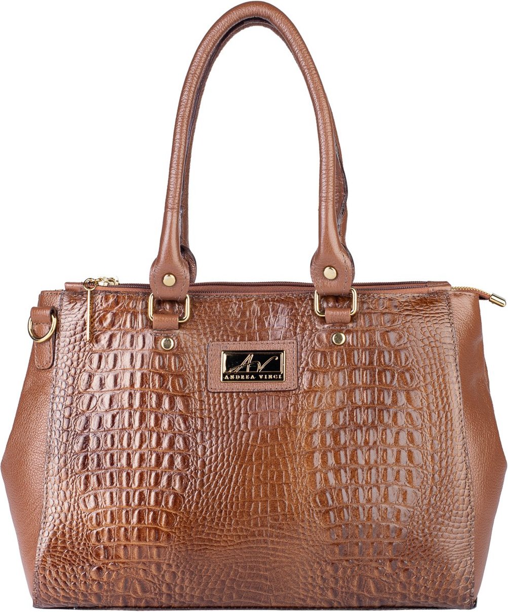 Imagem principal Bolsa de couro croco grande com divisórias Toffee - Whisky Andrea Vinci vermelho Andrea Vinci vermelho