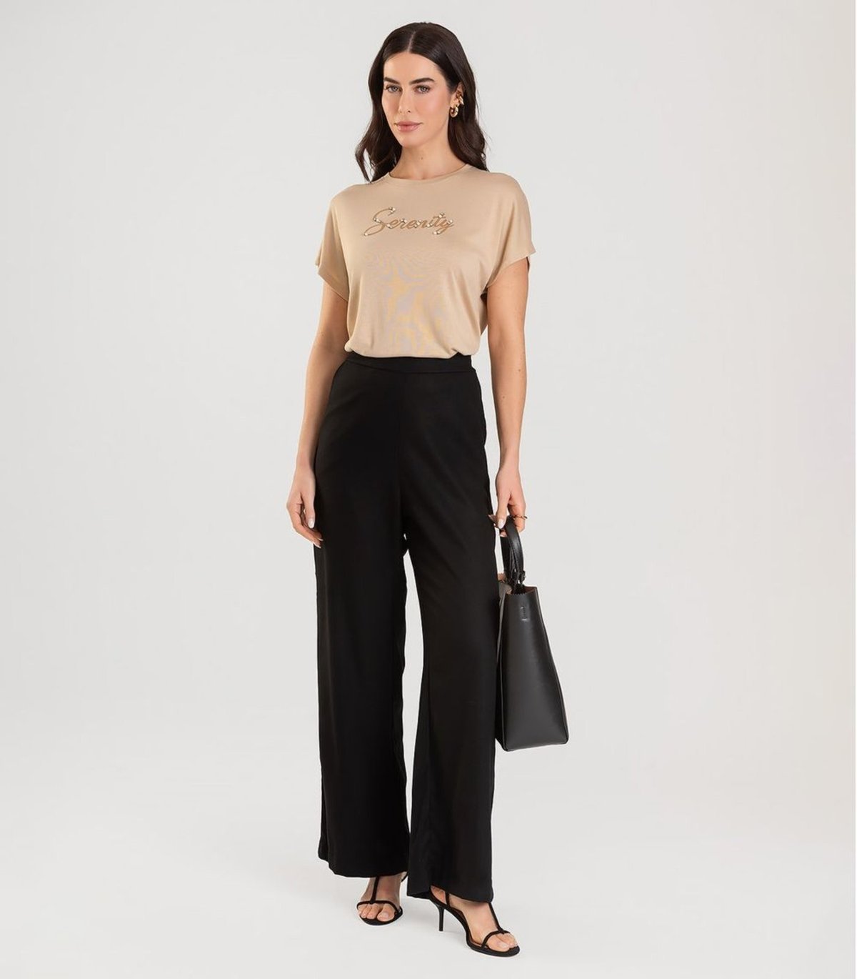 Imagem principal Calça Pantalona Feminina Dianna bege Dianna bege