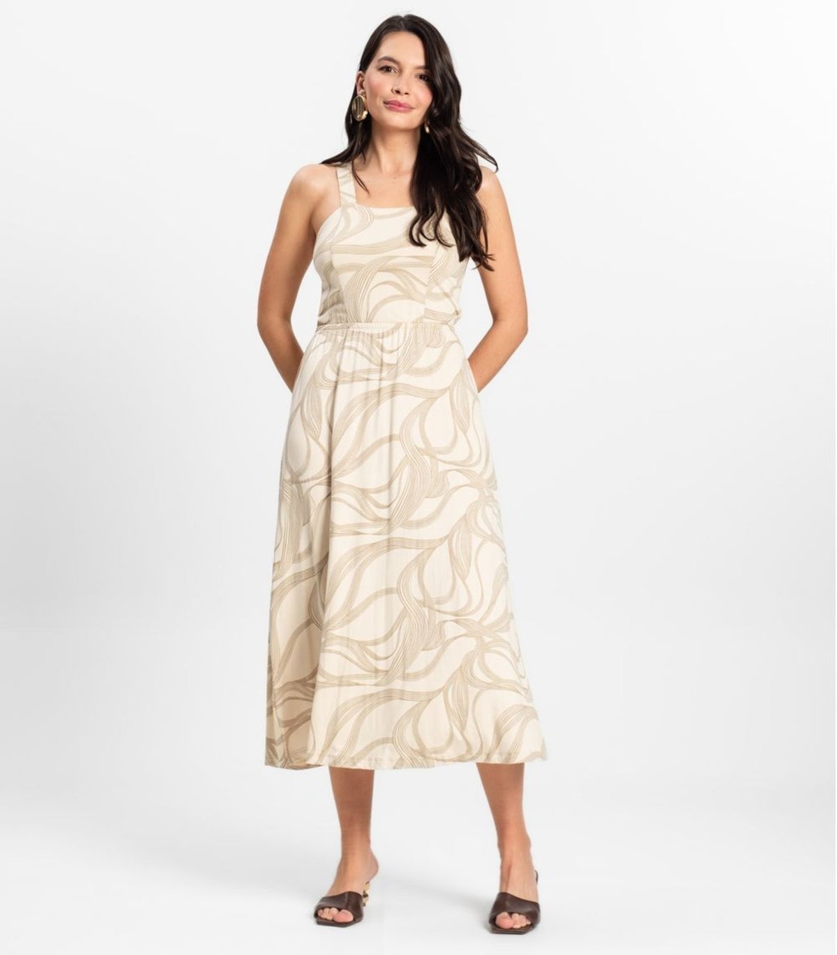 Vestido Midi em Viscotorcion Rovitex