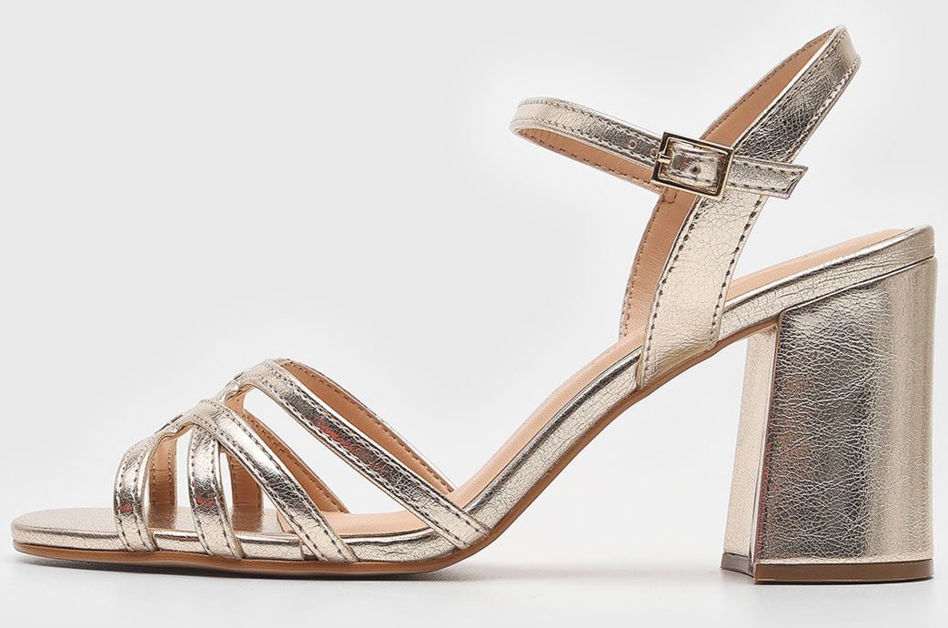 Sandália Couro Luiza Barcelos Tiras Dourada