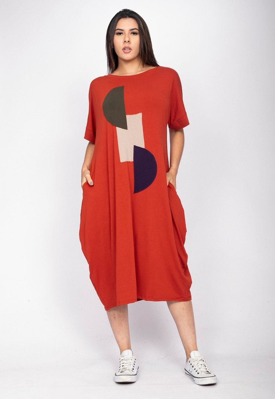 Vestido Amora Malha Amazonia Vital Midi Plus Terra Cota