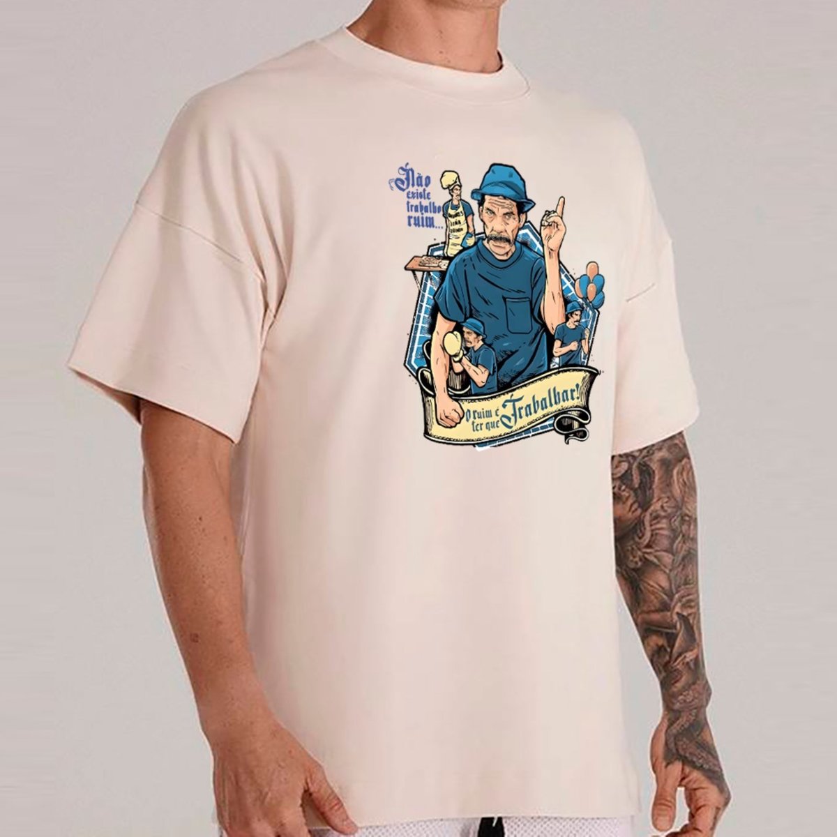 Imagem principal Camiseta Ousy Oversized Realidade do Trabalhador Unissex Off White off-white white ousy off-white white