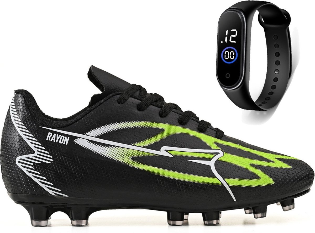 Imagem principal Kit Chuteira Futebol Sintetica Campo Grama Natural + Relogio Adulto CALCADOS LGHT LIGHT preto natural CALCADOS LGHT LIGHT preto natural