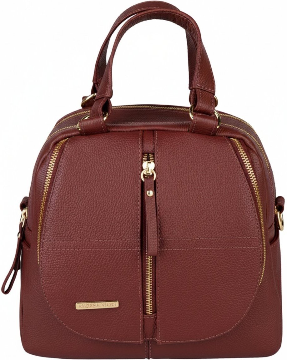 Imagem principal Bolsa Andrea Vinci mochila de couro liso 3 em 1 Marina - Marsala caramelo Andrea Vinci caramelo