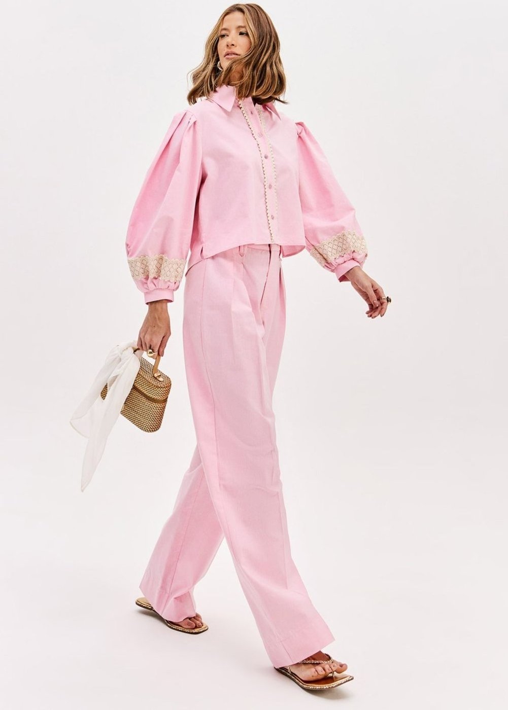 Calça Reta De Cintura Alta