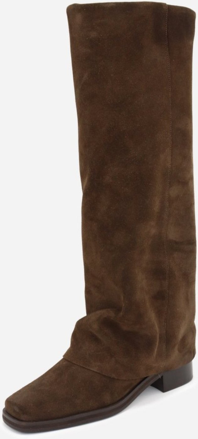 Imagem principal Bota Feminina Cano Longo Em Couro Bico Quadrado Sutil Lisa Conforto Maria Paula Camurça Expresso marrom marrom