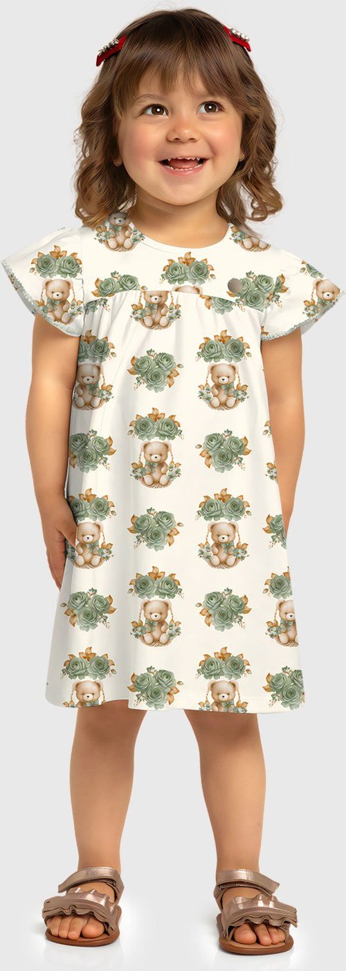 Imagem principal Vestido Manga Curta Milon Floral Off-White off-white white Milon off-white white