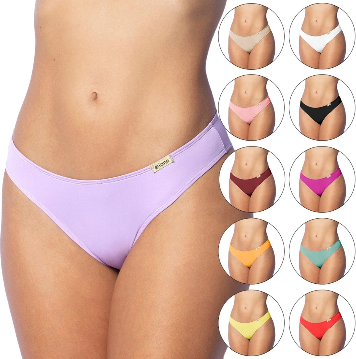 Imagem principal Kit 10 Calcinhas Gabi Lingerie Antimarca Tangas Lisas Lingerie Básica Microfibra Poliamida multicolorido Gabi Lingerie multicolorido