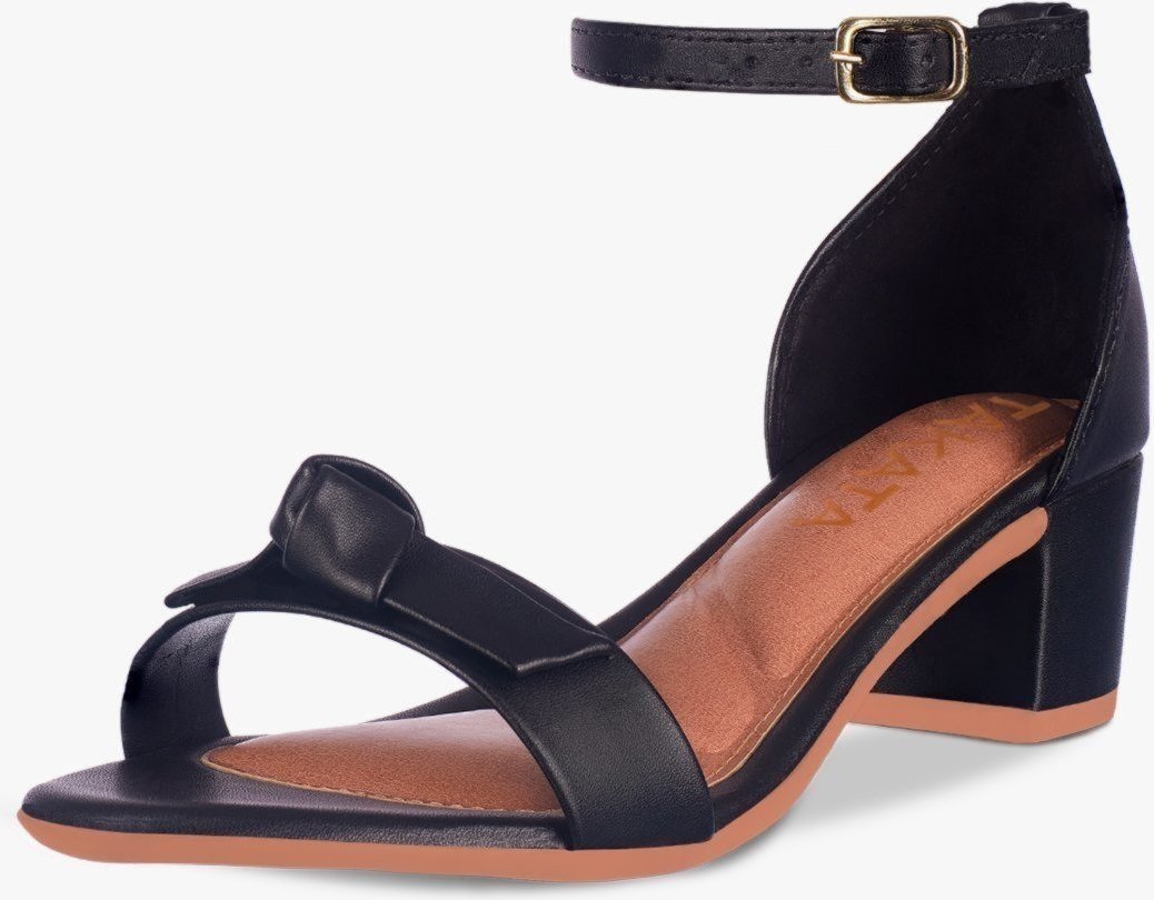 Imagem principal Sandália Feminina Salto Quadrado Bloco Baixo Laço Nó Sintético TAKATA BY RAFAEL TAKATA preto TAKATA BY RAFAEL TAKATA preto