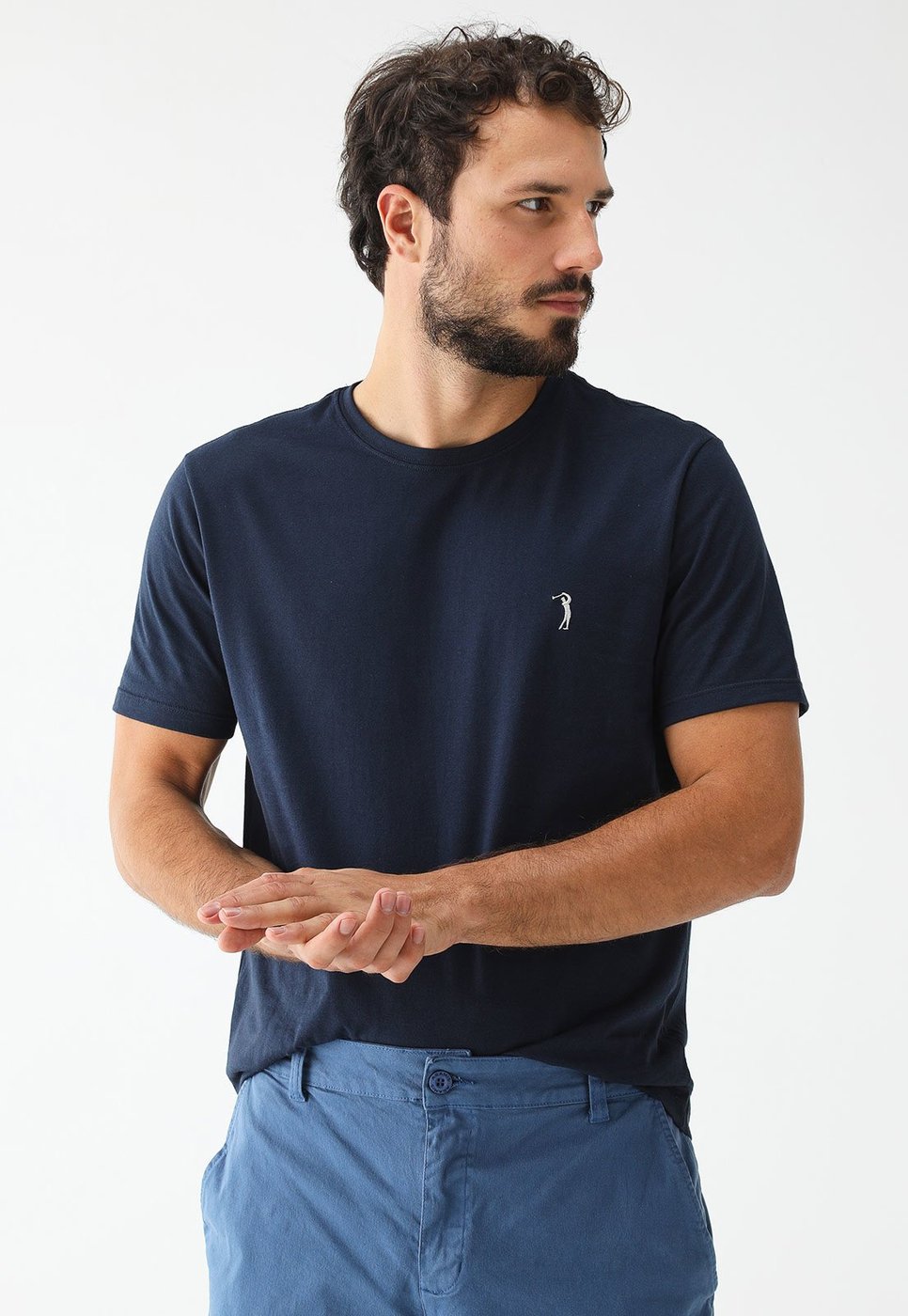 Camiseta Aleatory Reta Mini Icon Azul-Marinho