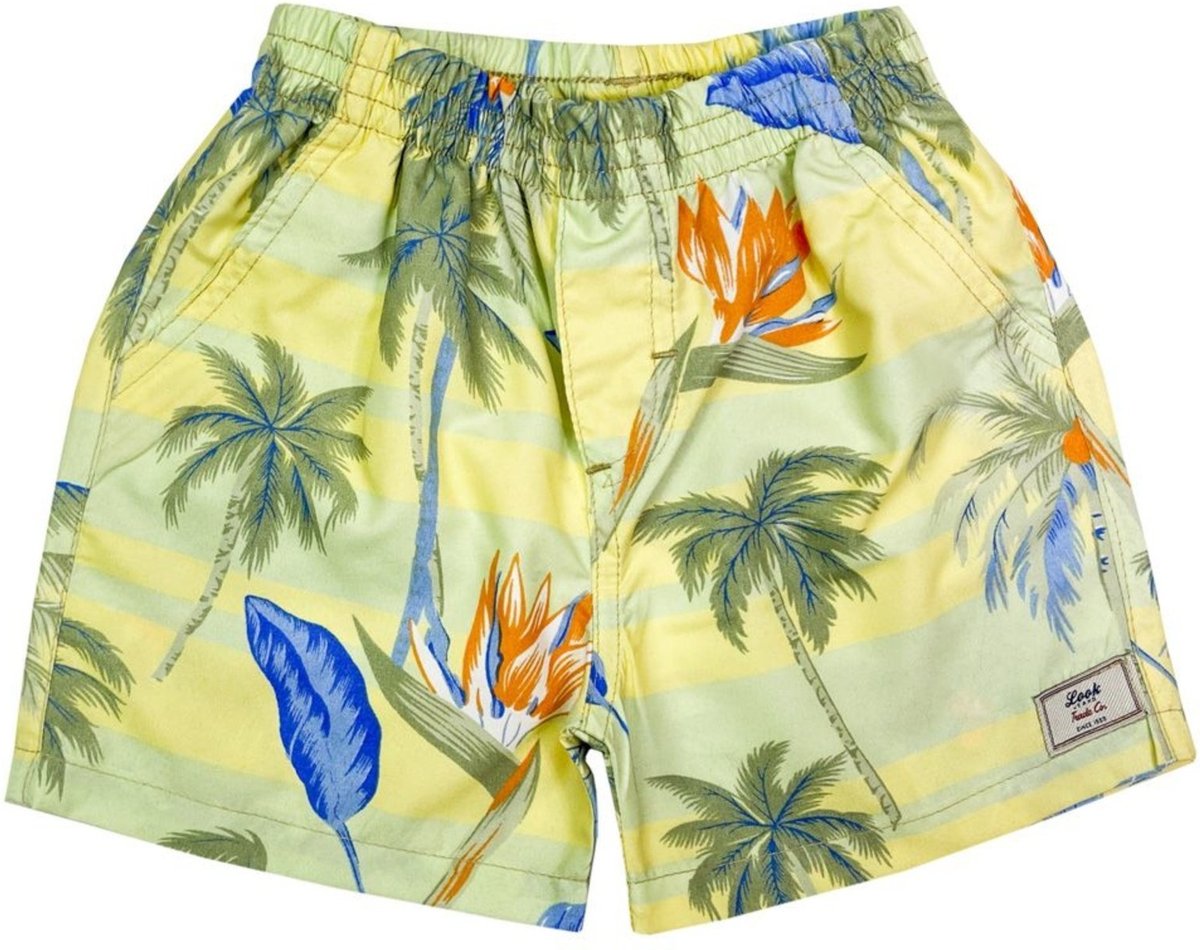 Infantil - Shorts Look Jeans Elástico Estampado