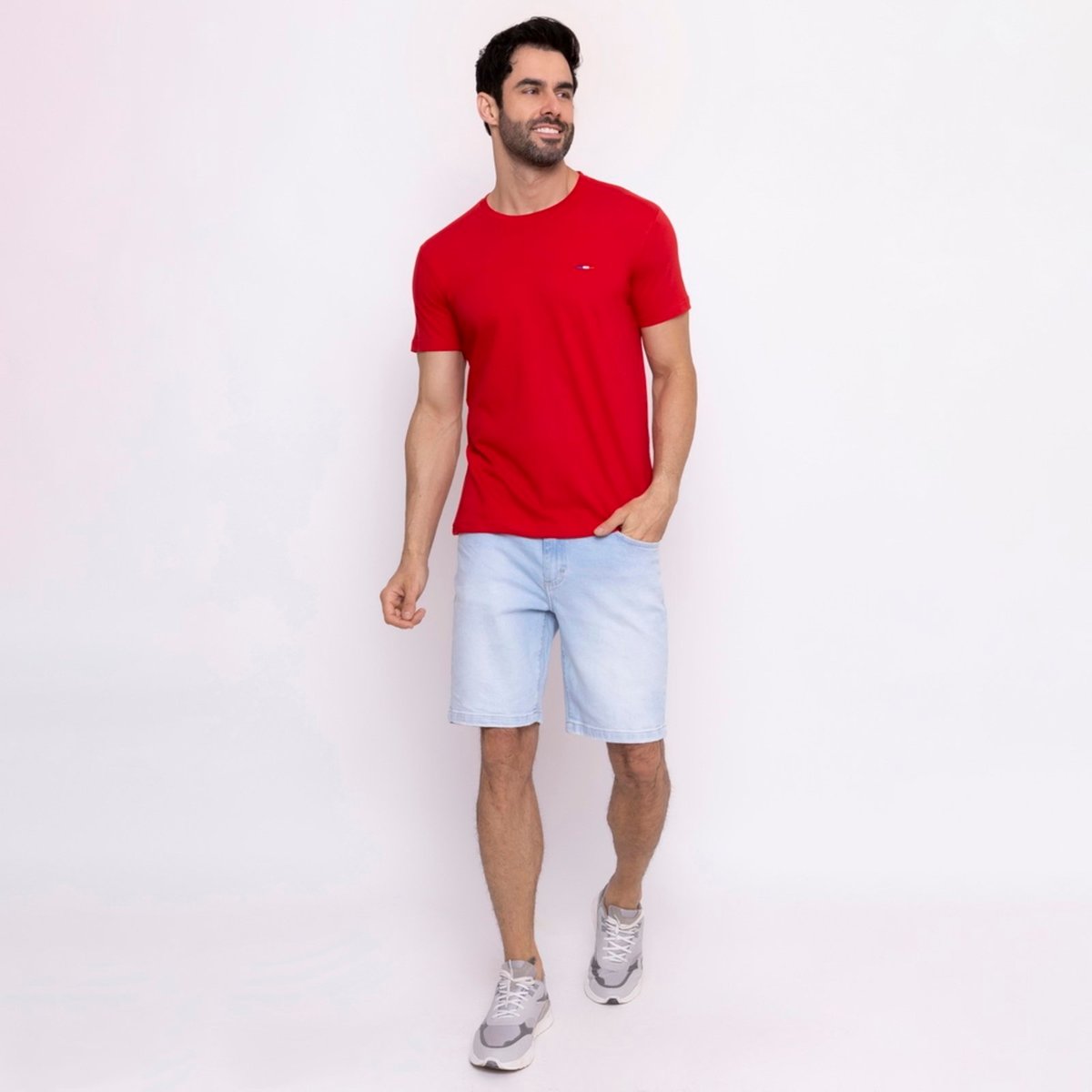 Imagem principal Camisetas FMF Básicas Masculina em Algodão Premium no Estilo Tommy Bordado França vermelho FMF vermelho