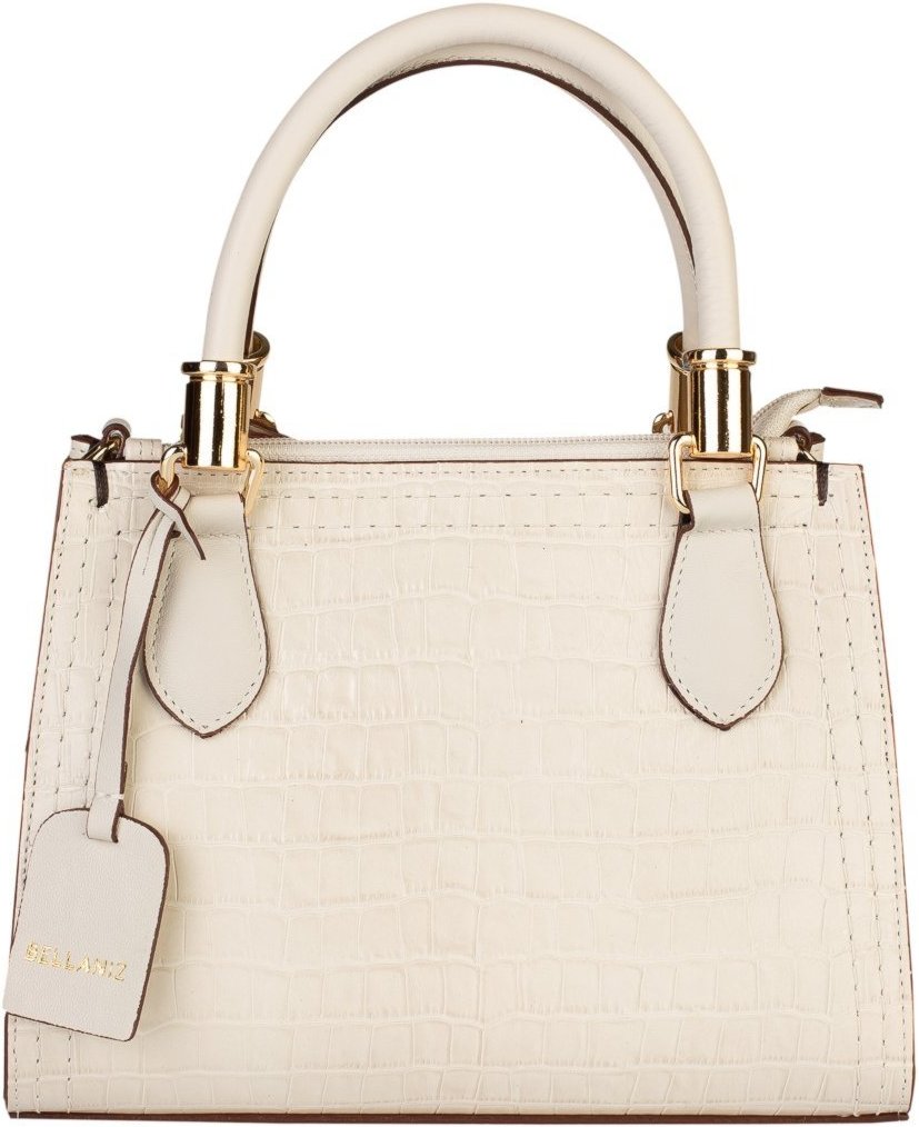 Imagem principal Bolsa Bellaniz Baú De Couro Croco Andressa - Marfim caramelo Bellaniz caramelo
