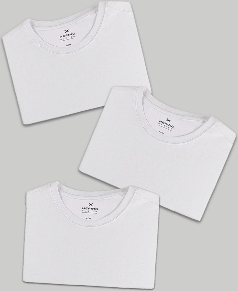 Imagem principal Kit Com 3 Camisetas Femininas Básicas Hering branco Hering branco