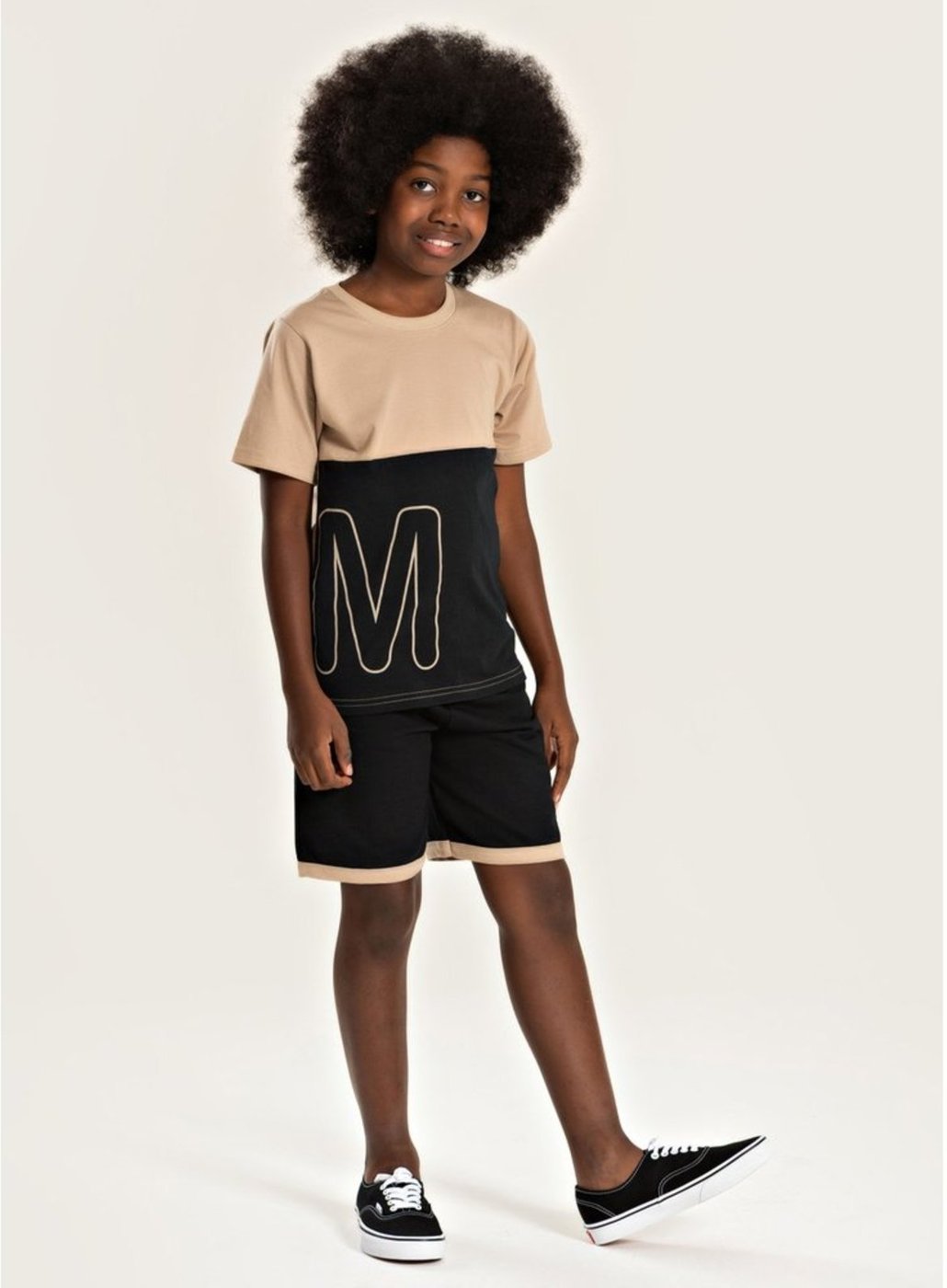 Imagem principal Infantil - Conjunto Molekada Verão Menino Camiseta com Recorte e Bermuda com Barra marrom Molekada marrom