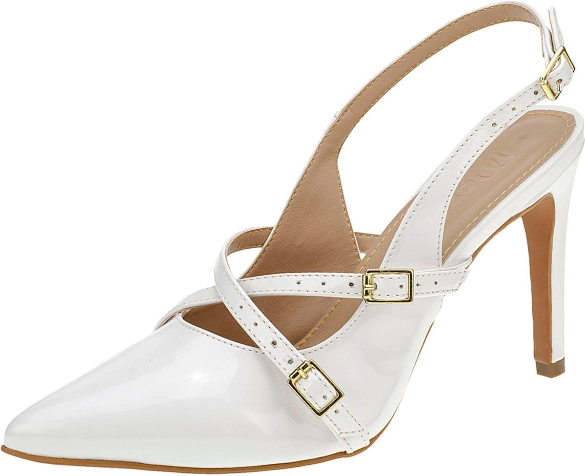 Imagem principal Scarpin Feminino Salto Fino Alto Slingback Stiletto Shekinah Sapato Noiva branco Shekinah branco