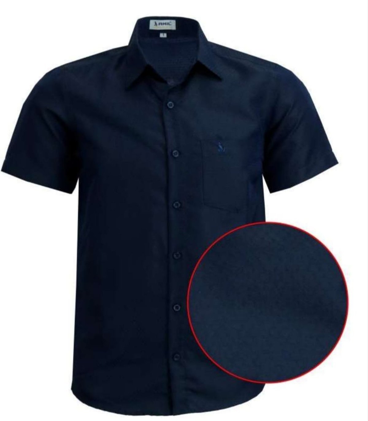 Imagem principal Camisa Casual Amil Comfort Udine Com bolso Poliéster Macia Manga Curta Marinho azul marinho azul marinho