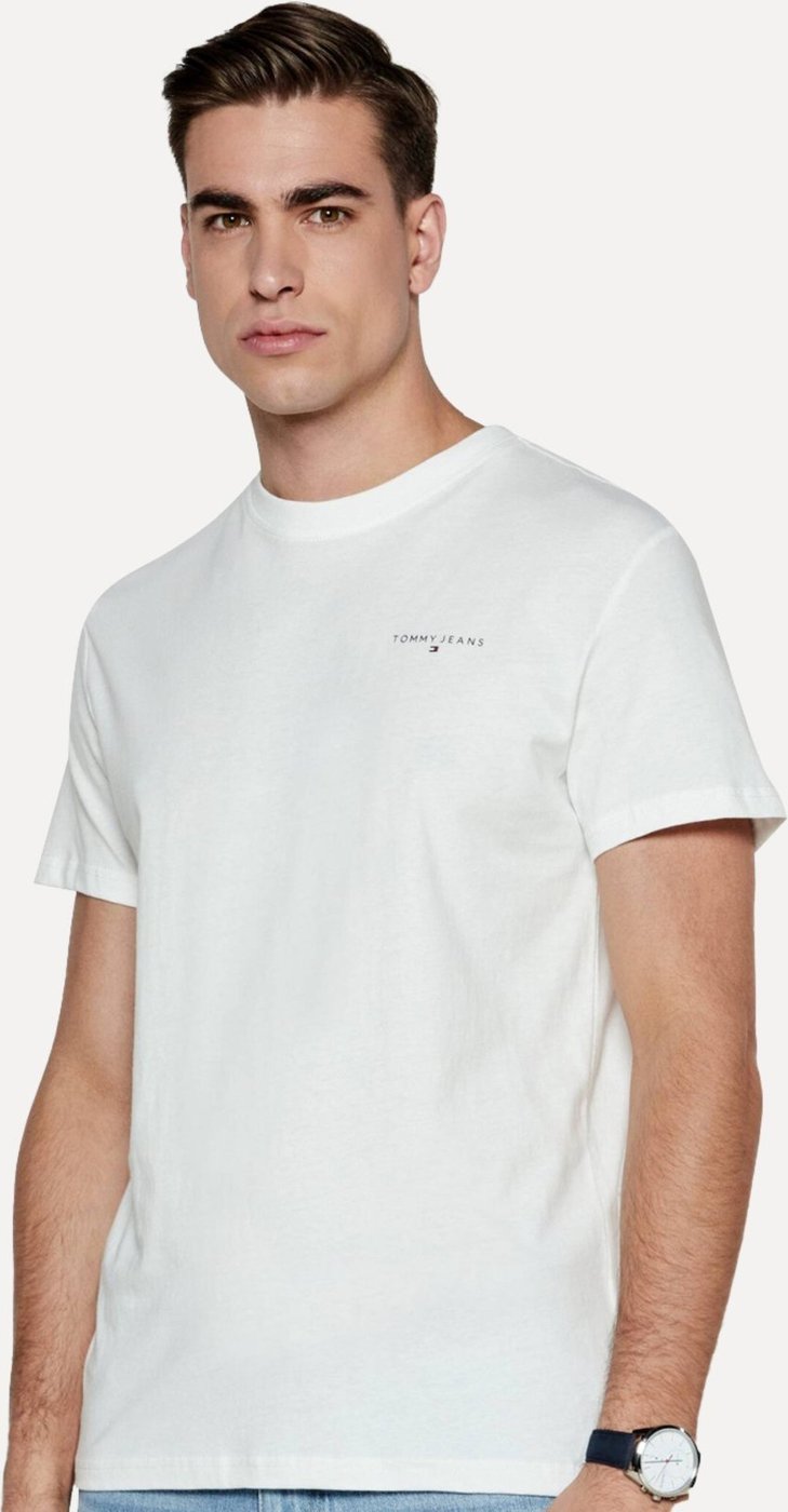 Imagem principal Camiseta Tommy Jeans Masculina Slim Linear Chest Branca branco Tommy Jeans branco