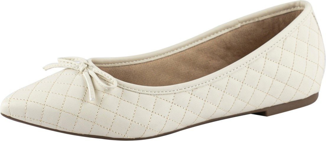 Sapatilha Feminina Bico Fino Lumiss Matelassê Confortável Rasteirinha Off White