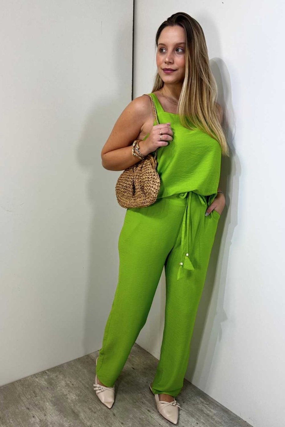 Imagem principal Calça Vanibele Crepe Limão verde verde